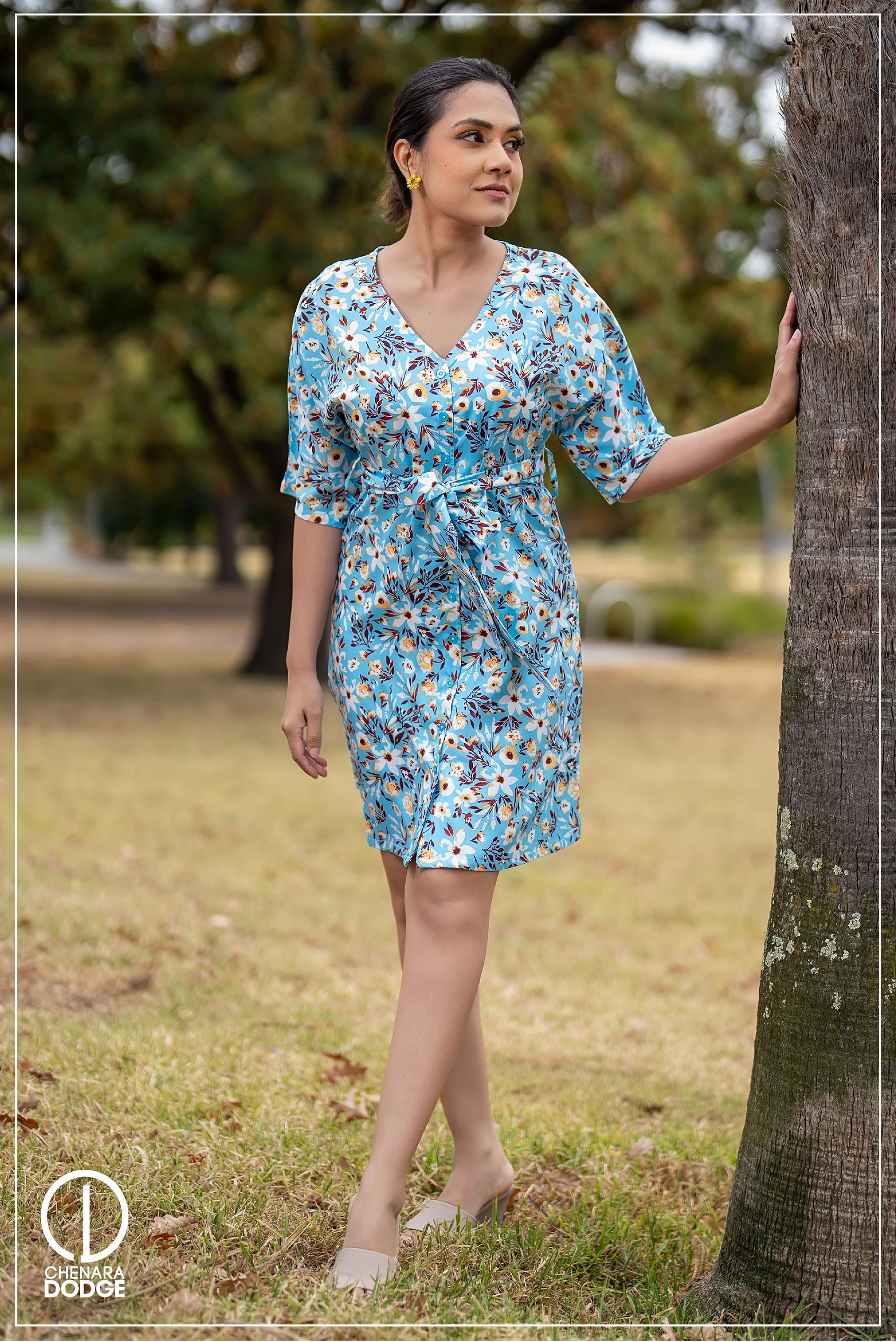 RILEY V-NECK MINI DRESS