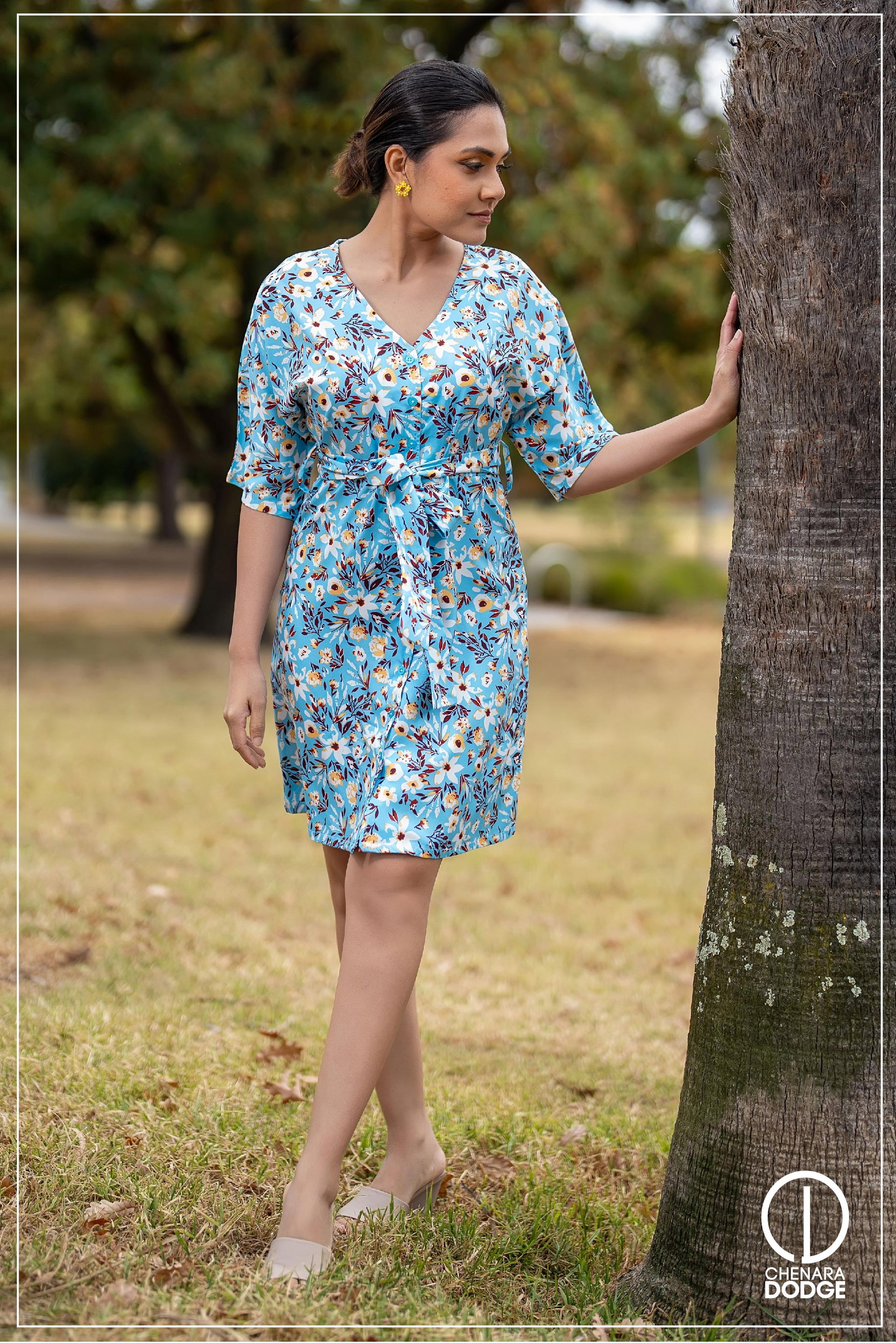 RILEY V-NECK MINI DRESS