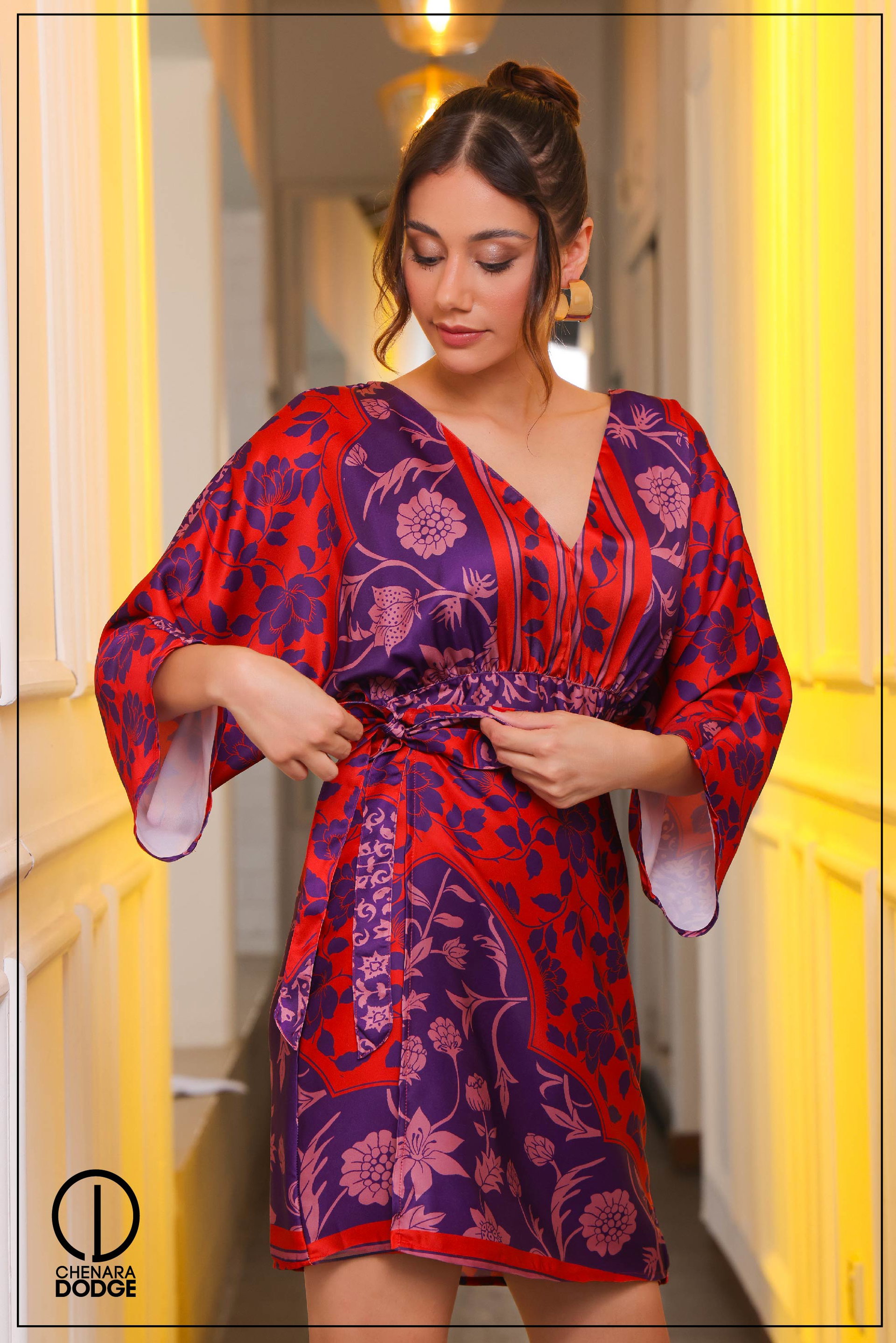 ROSA FRONT WRAP MINI DRESS