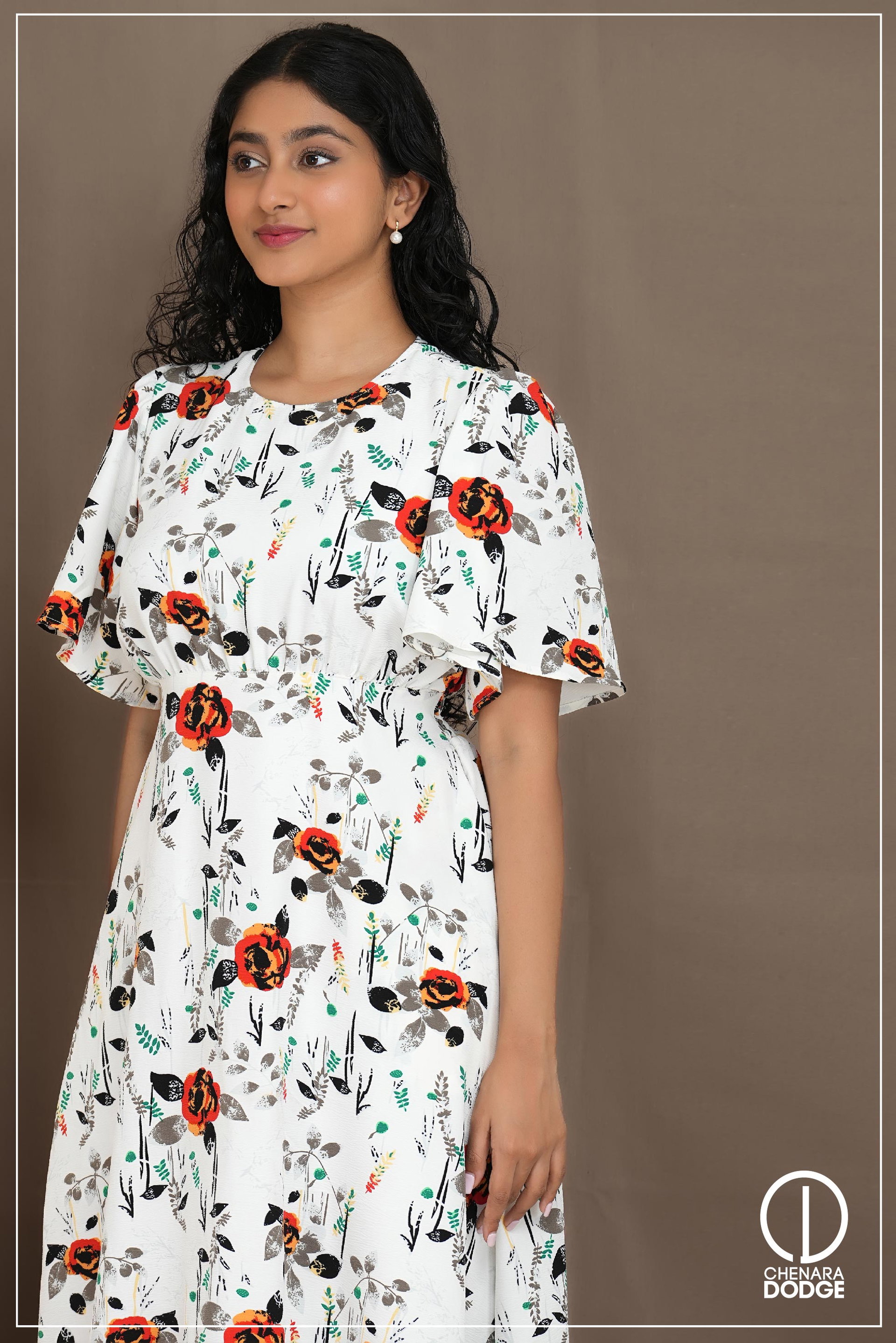 ROSE SMOCKED MIDI DRESS