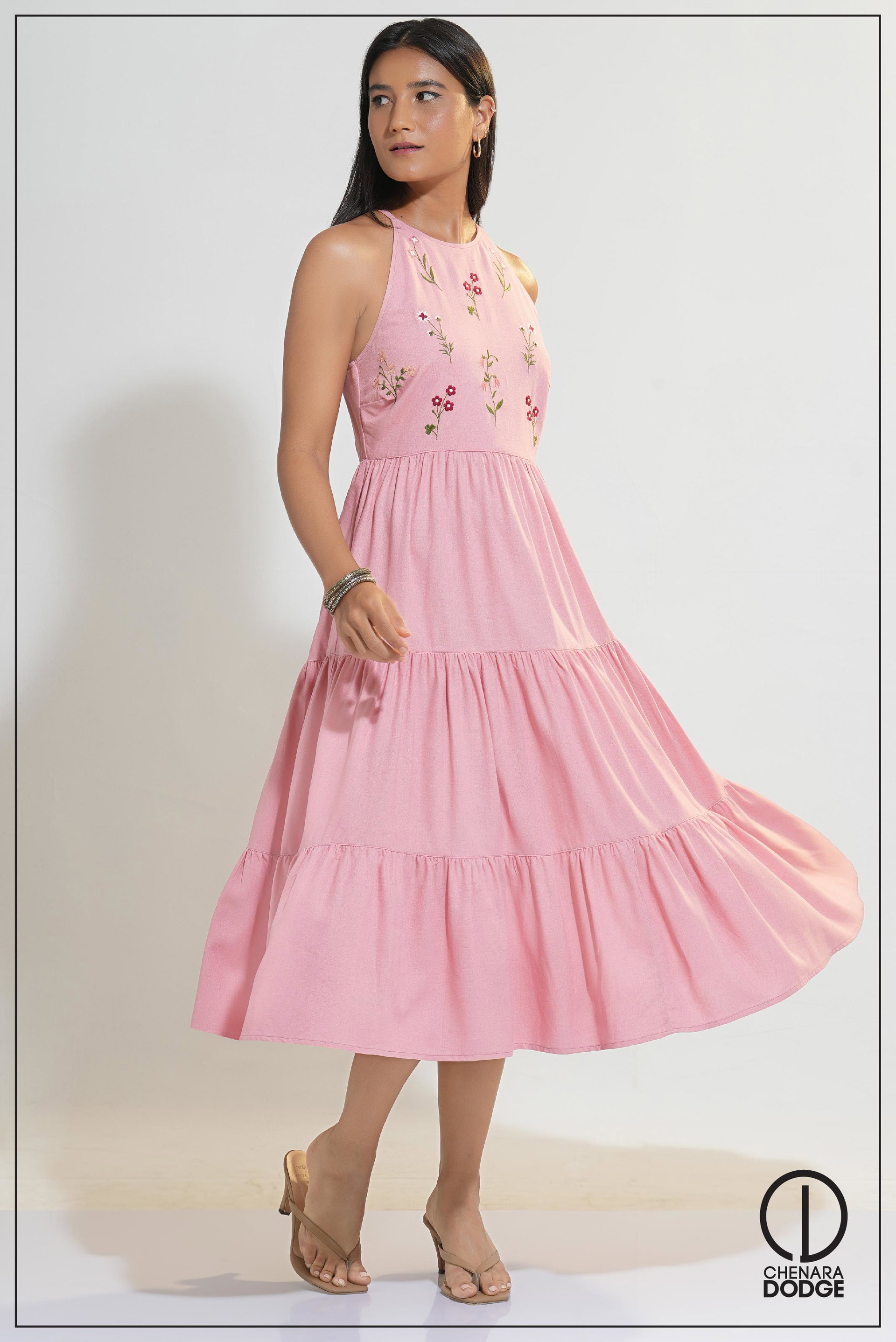 ROSIE EMBROIDERED MIDI DRESS