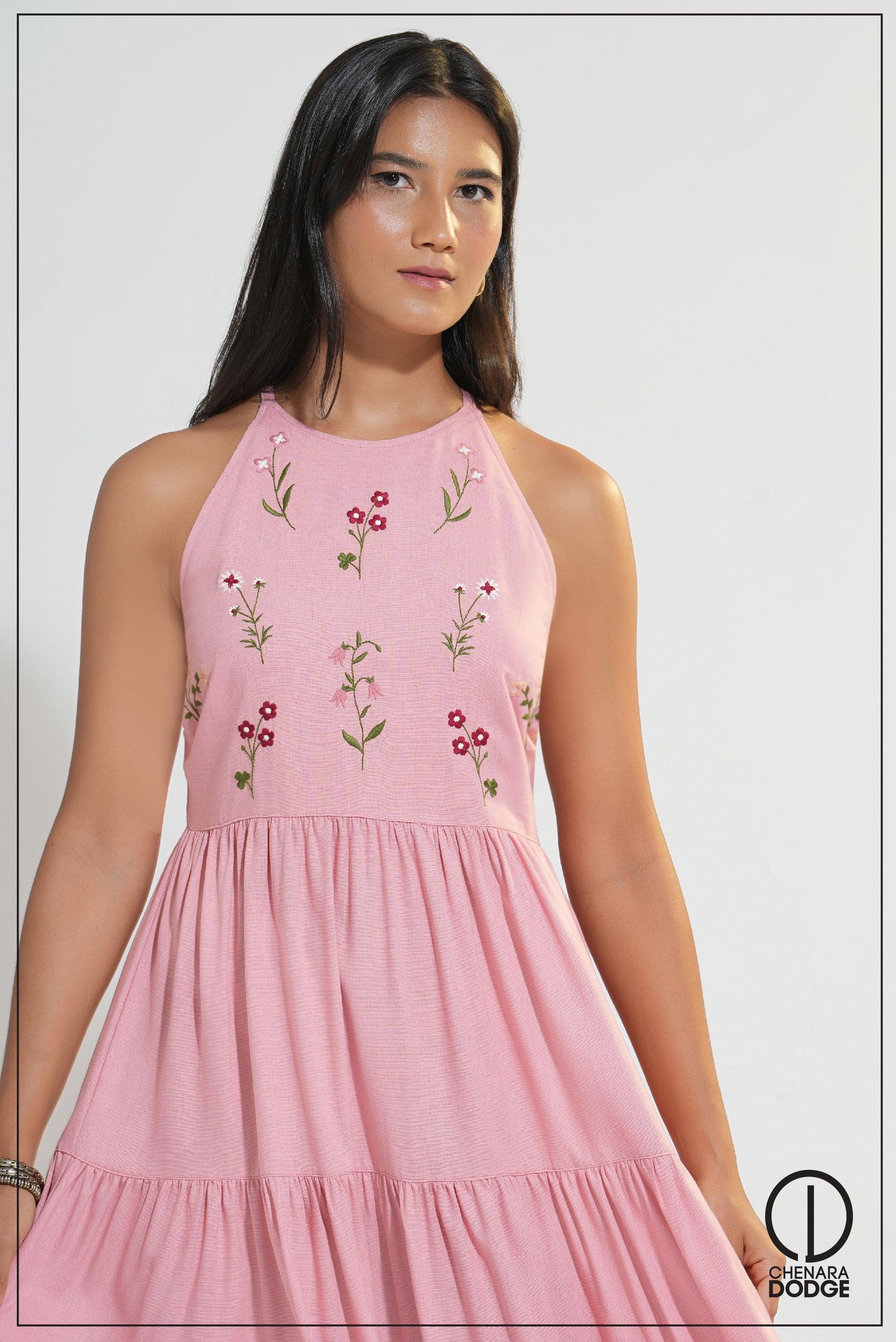 ROSIE EMBROIDERED MIDI DRESS