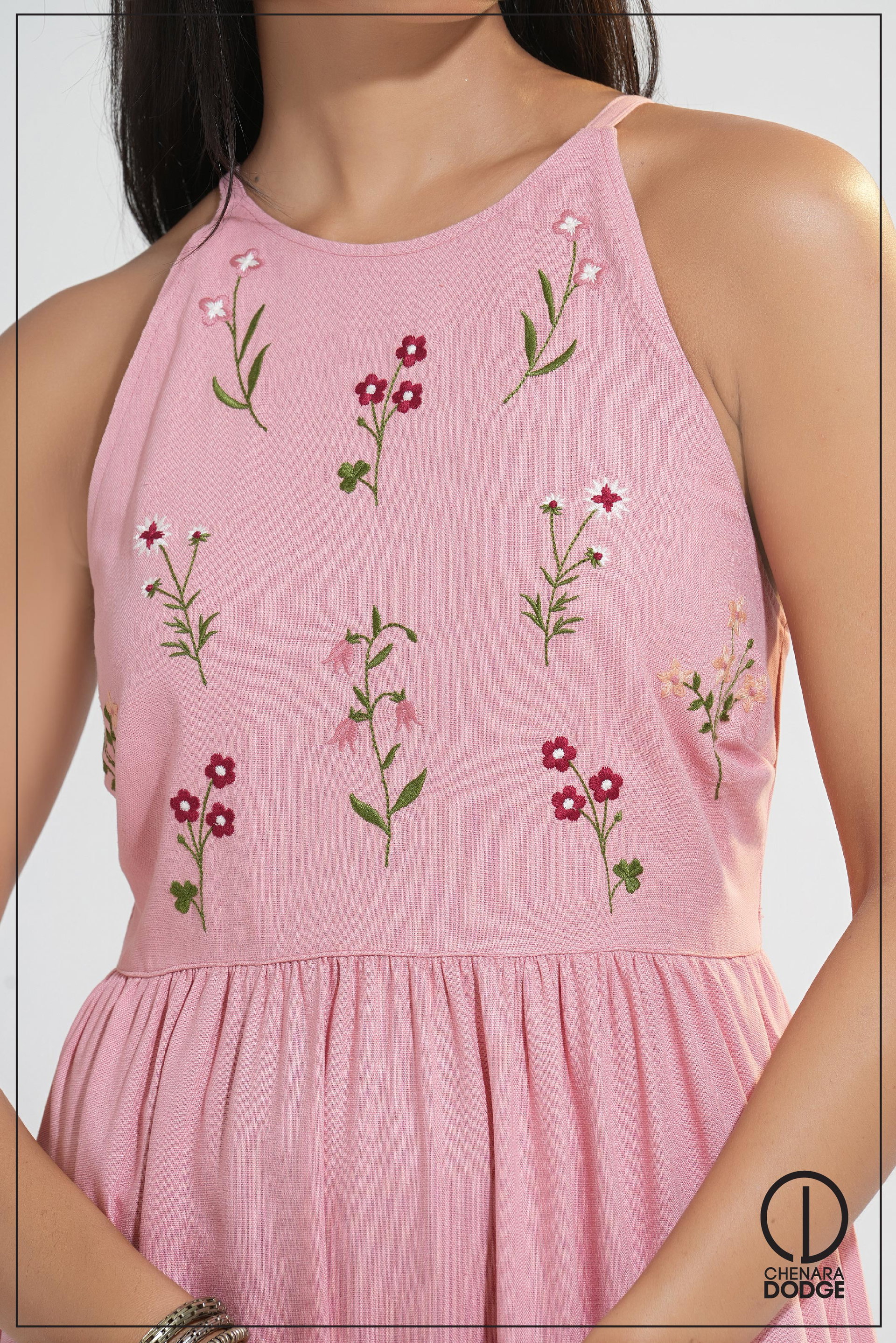 ROSIE EMBROIDERED MIDI DRESS