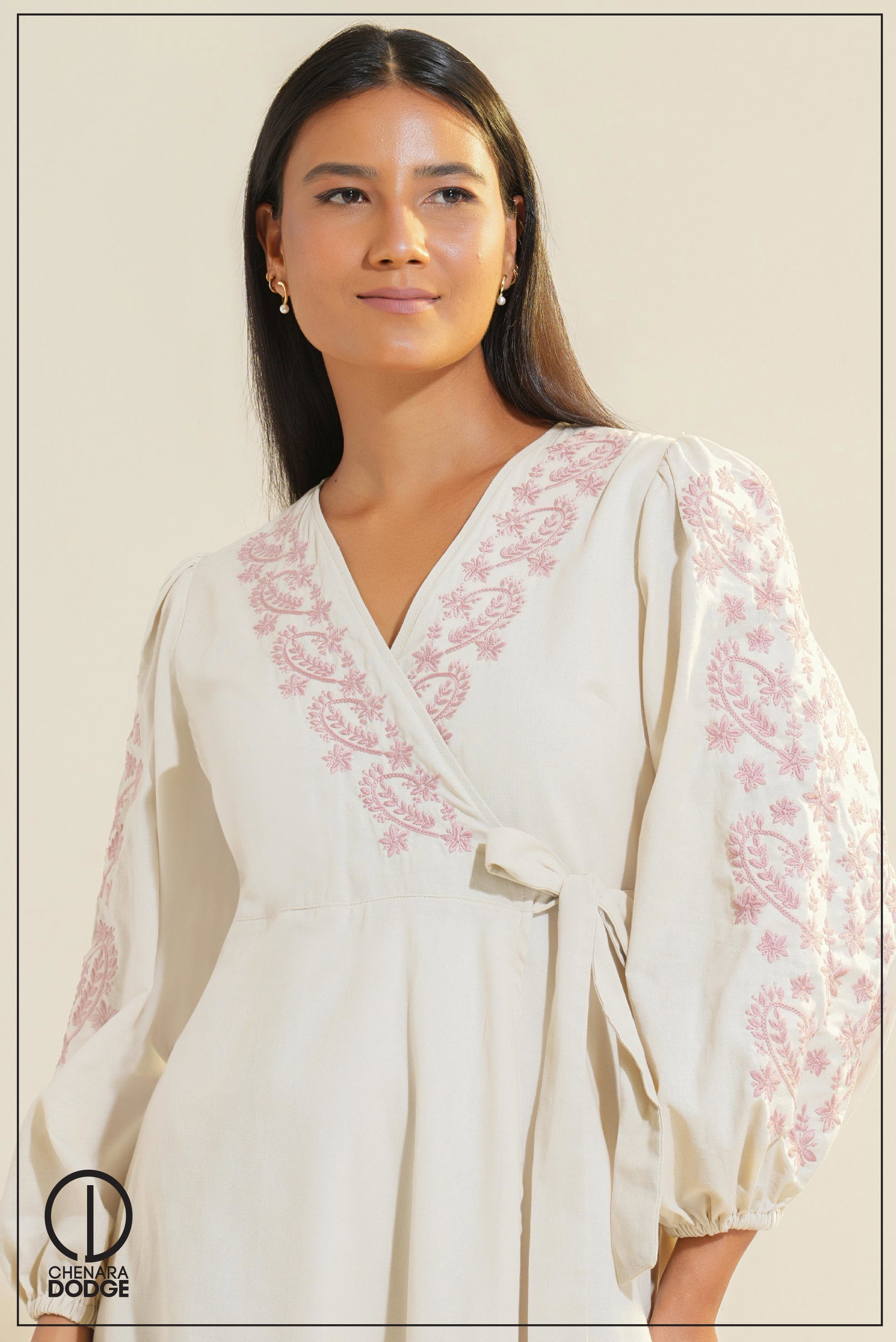 SALLY EMBROIDERED MIDI DRESS