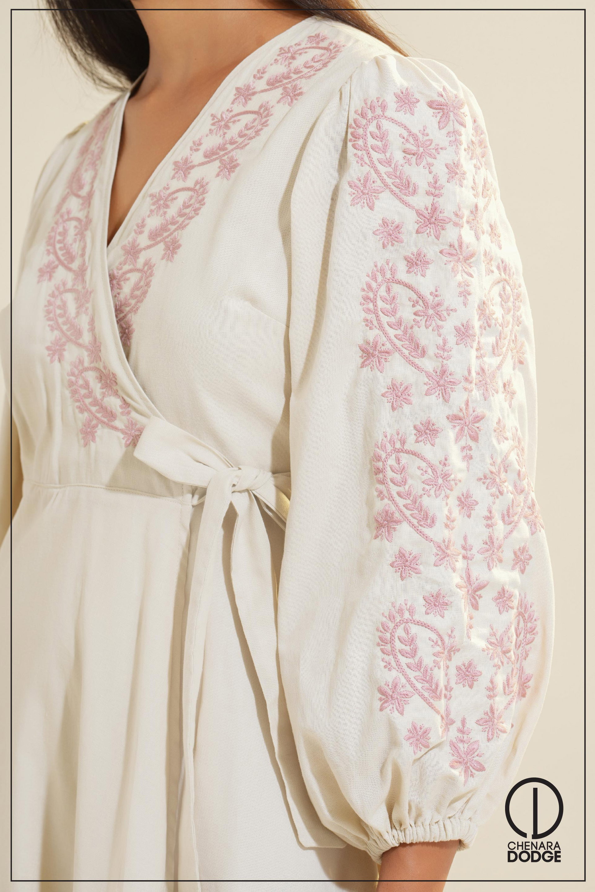 SALLY EMBROIDERED MIDI DRESS