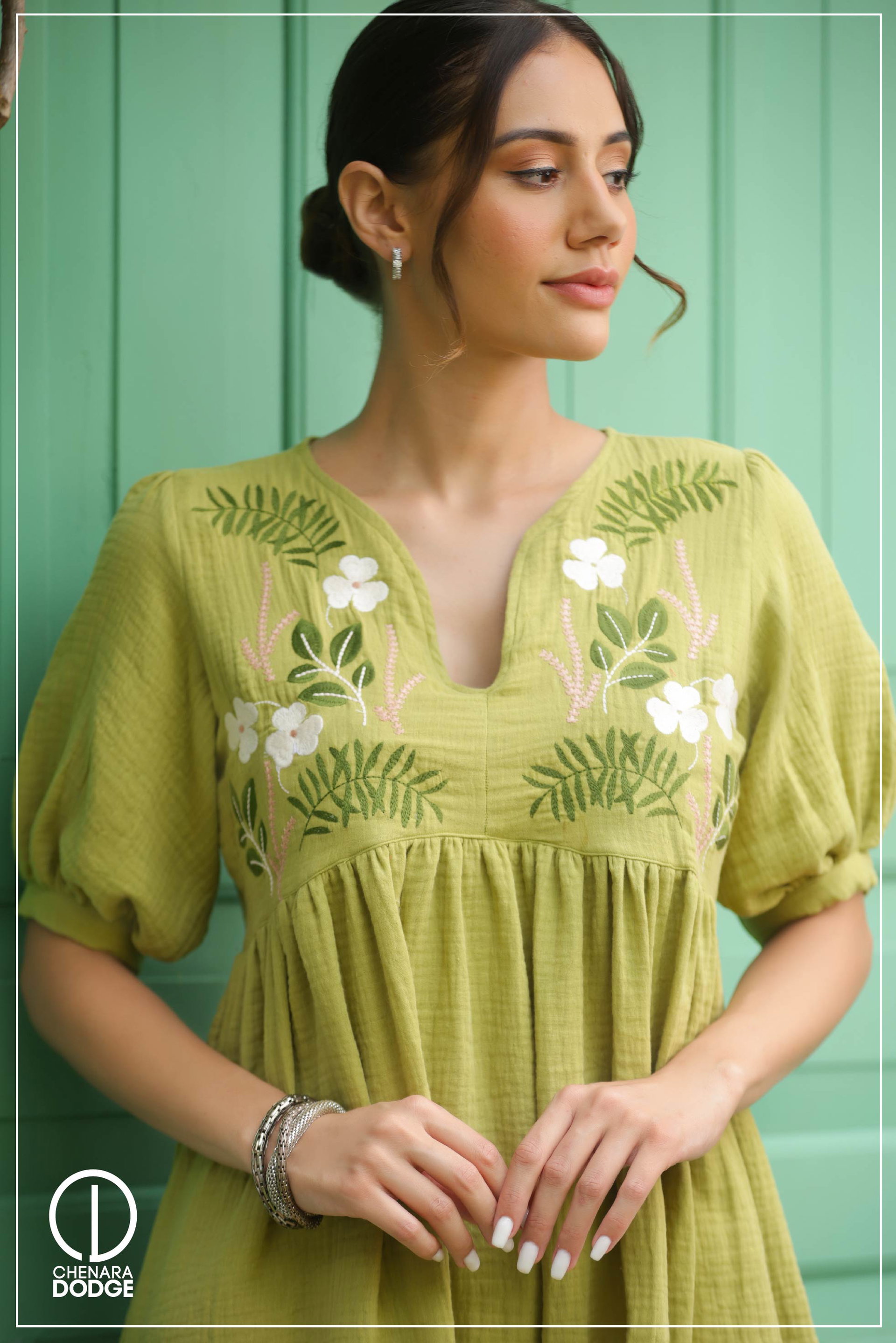 SARA EMBROIDERED MINI DRESS