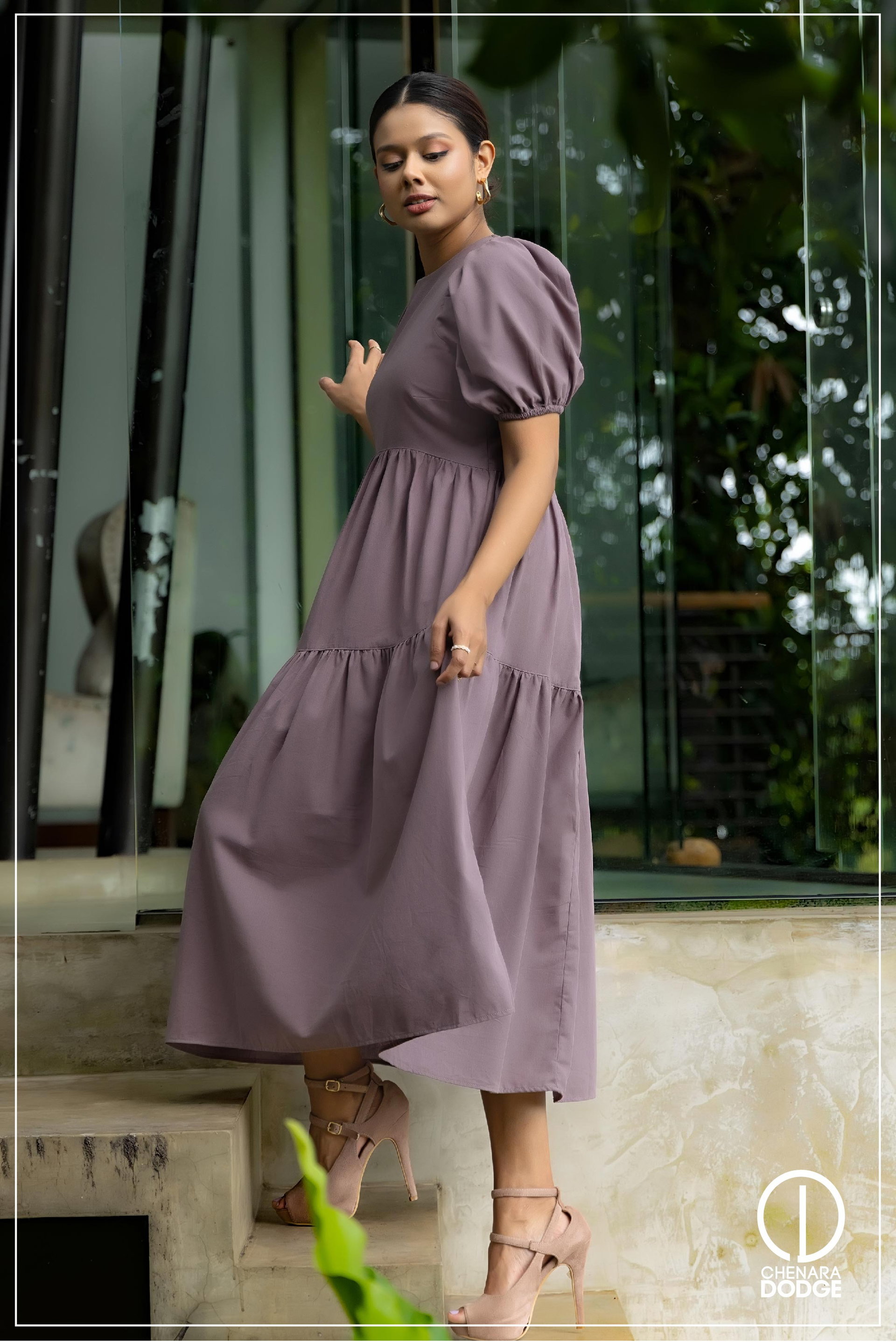 SASHA TIERED MIDI DRESS
