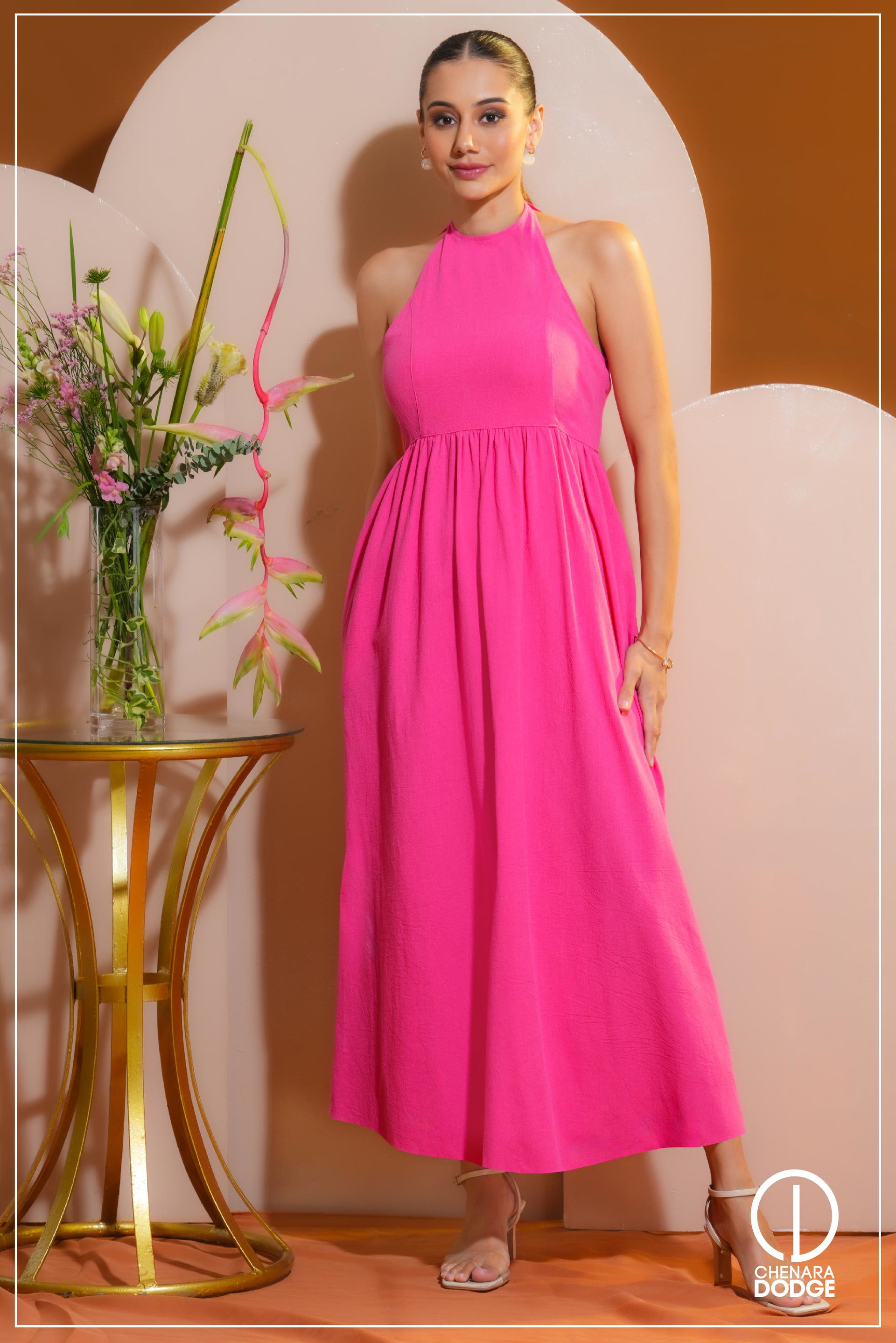 SOPHIA BACK SMOCKED MAXI DRESS