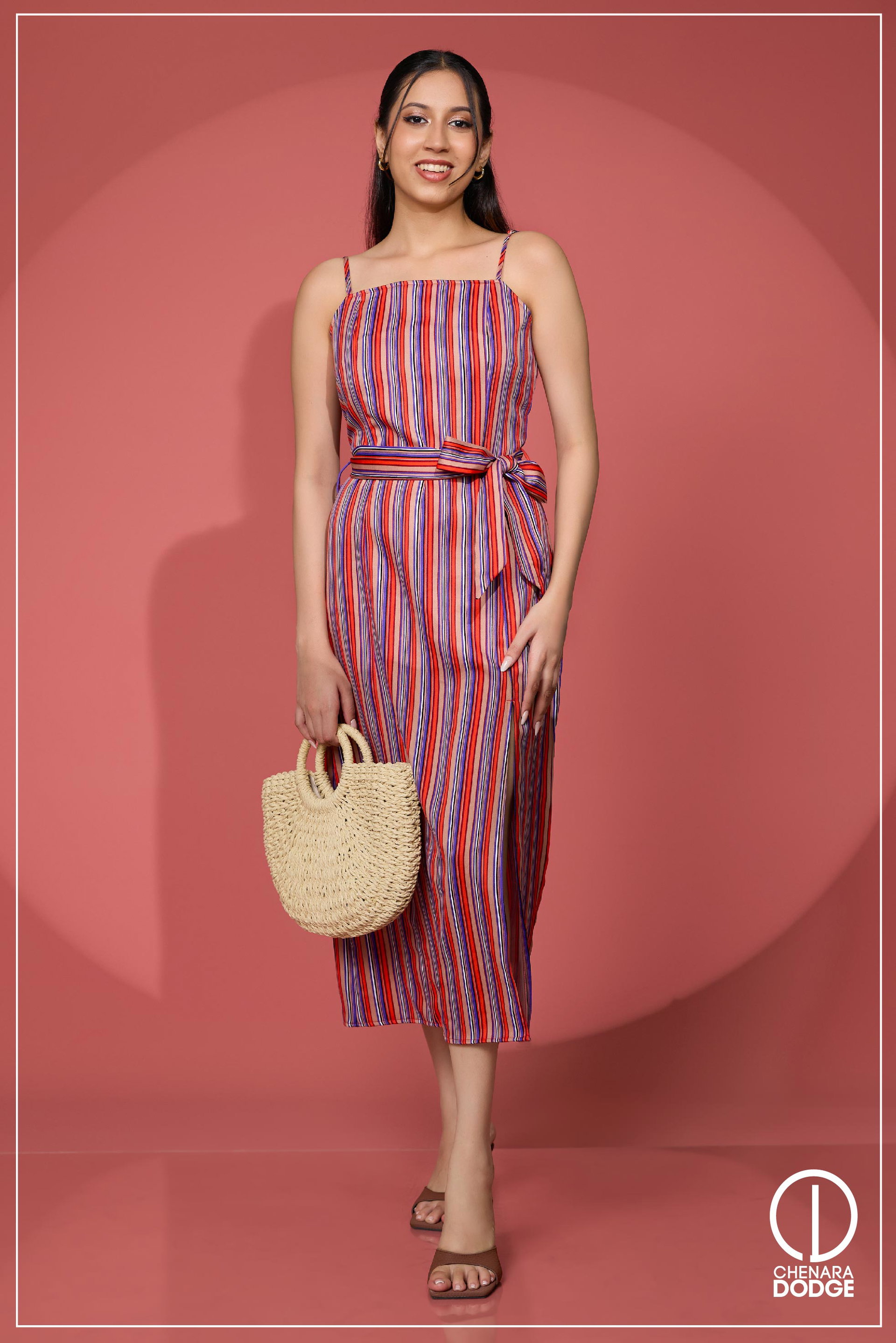 STACEY SIDE SLIT MIDI DRESS