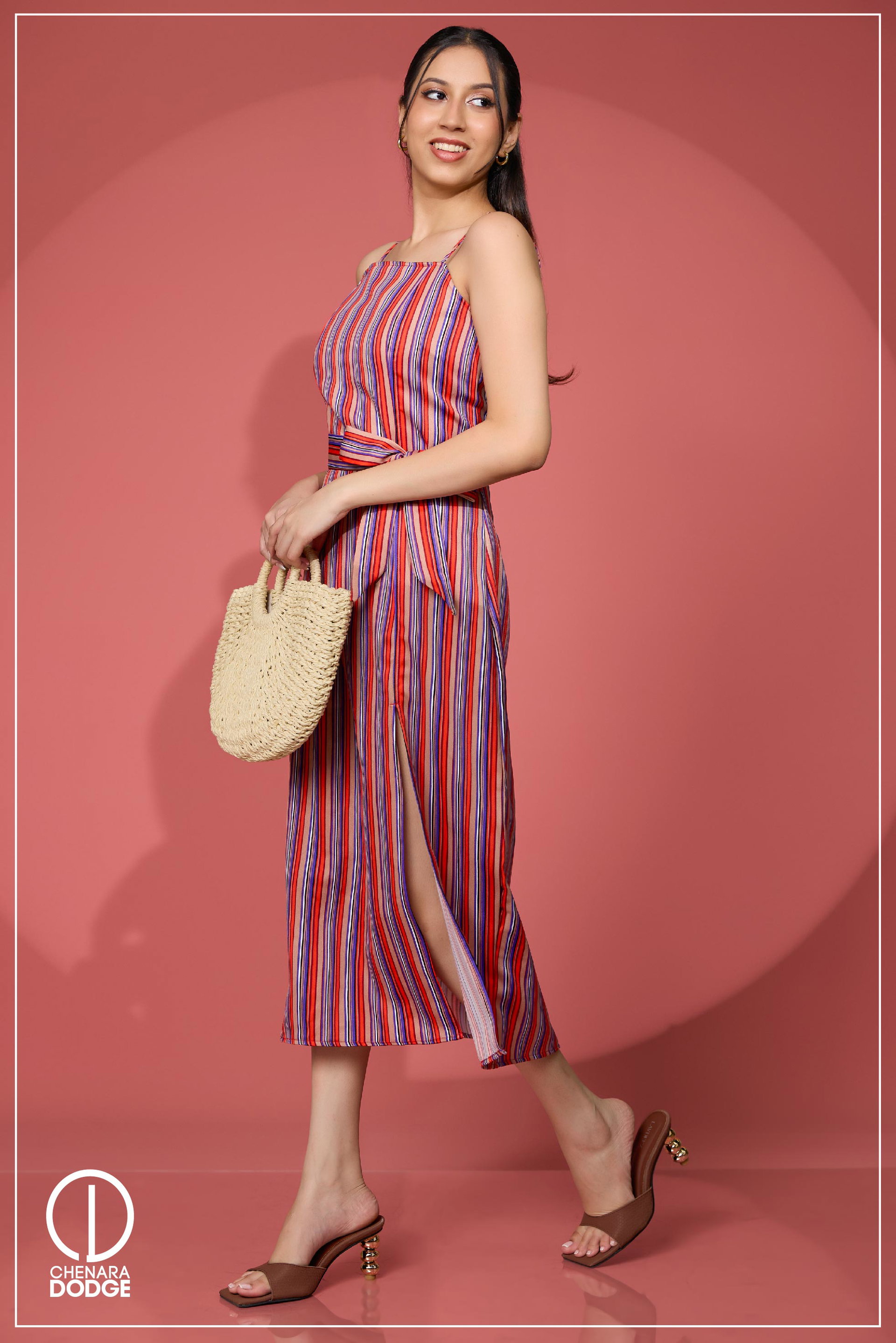STACEY SIDE SLIT MIDI DRESS