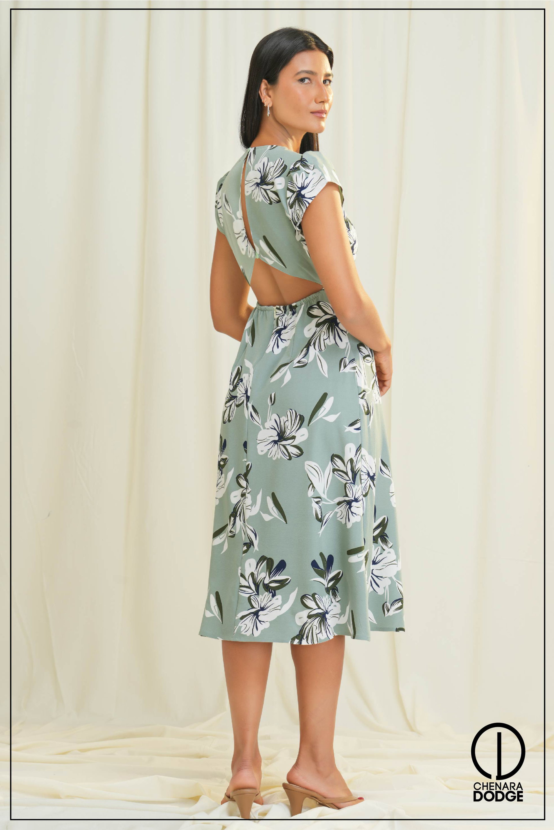 VANESSA V- NECK MIDI DRESS