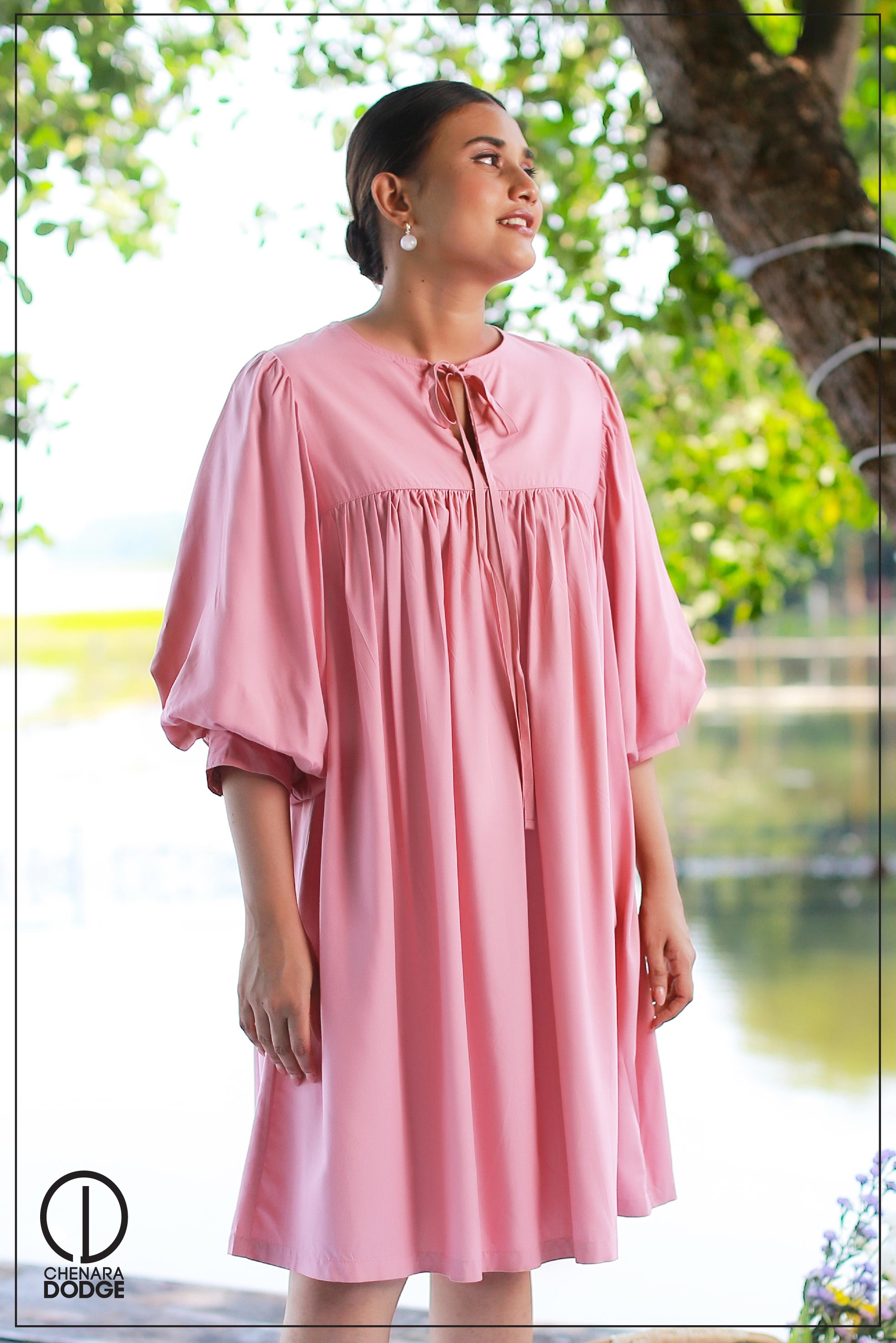 TAALIA TIE-UP MINI DRESS