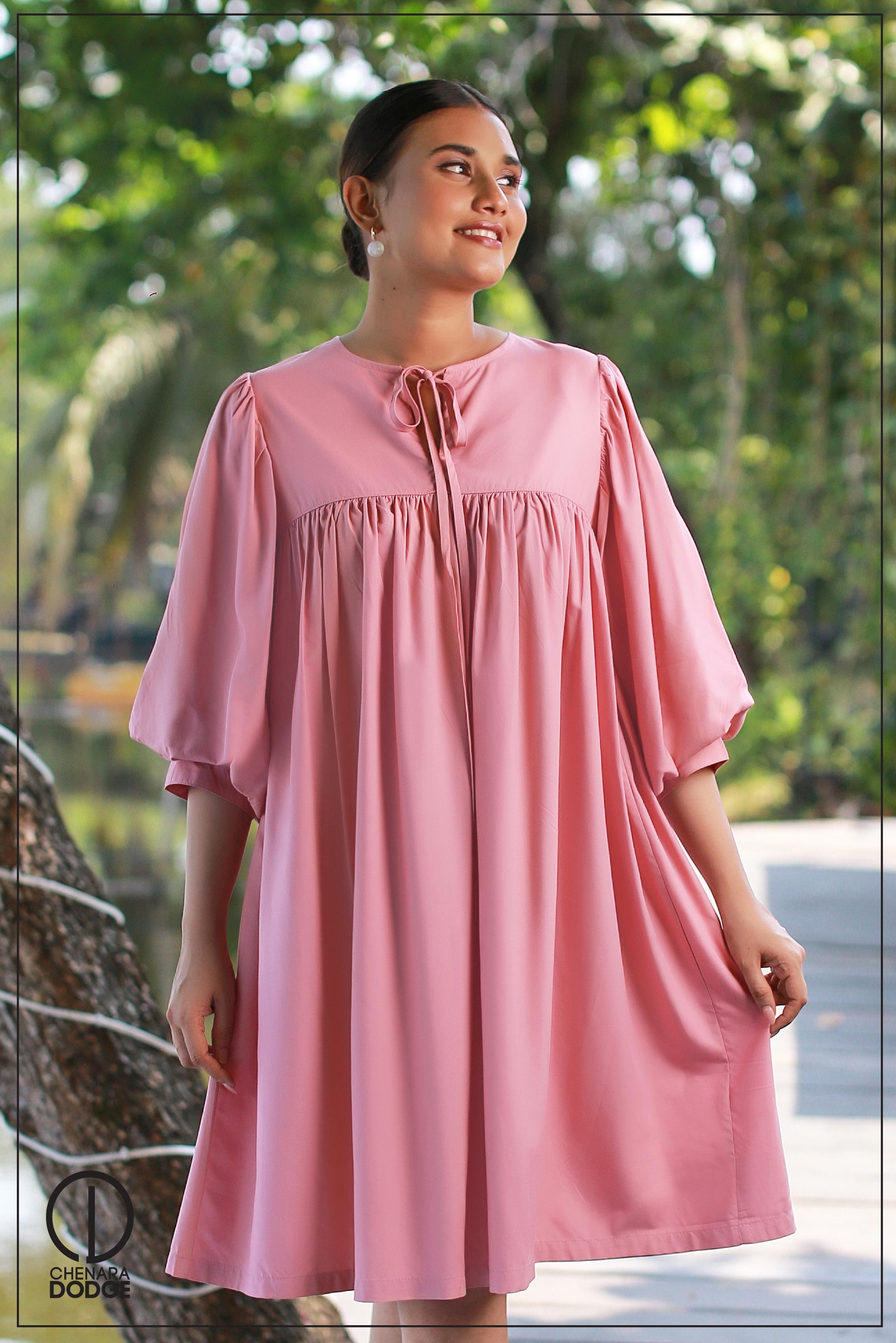 TAALIA TIE-UP MINI DRESS