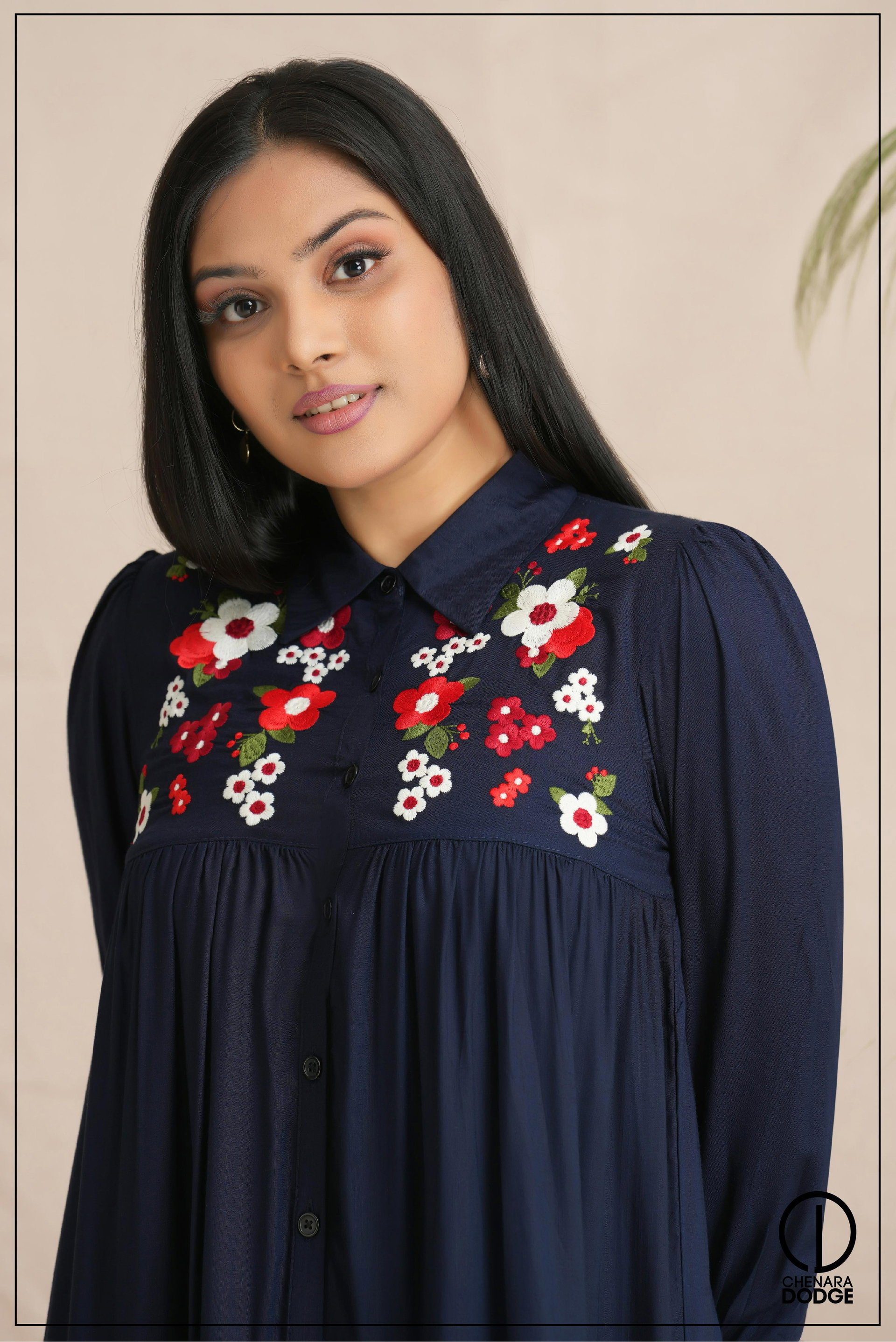 TAANYA EMBROIDERED MINI DRESS-