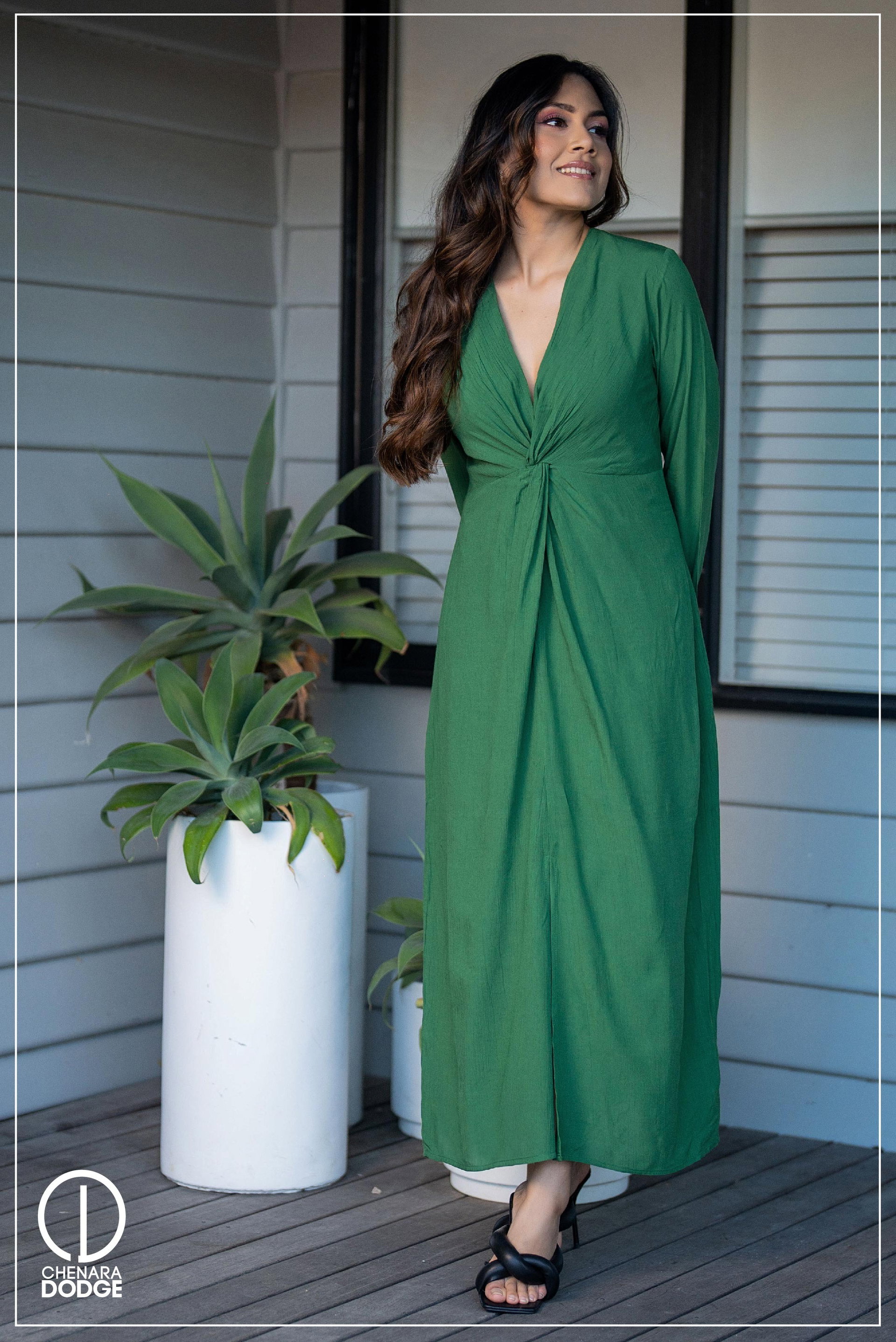 TARA FRONT TWIST MAXI DRESS