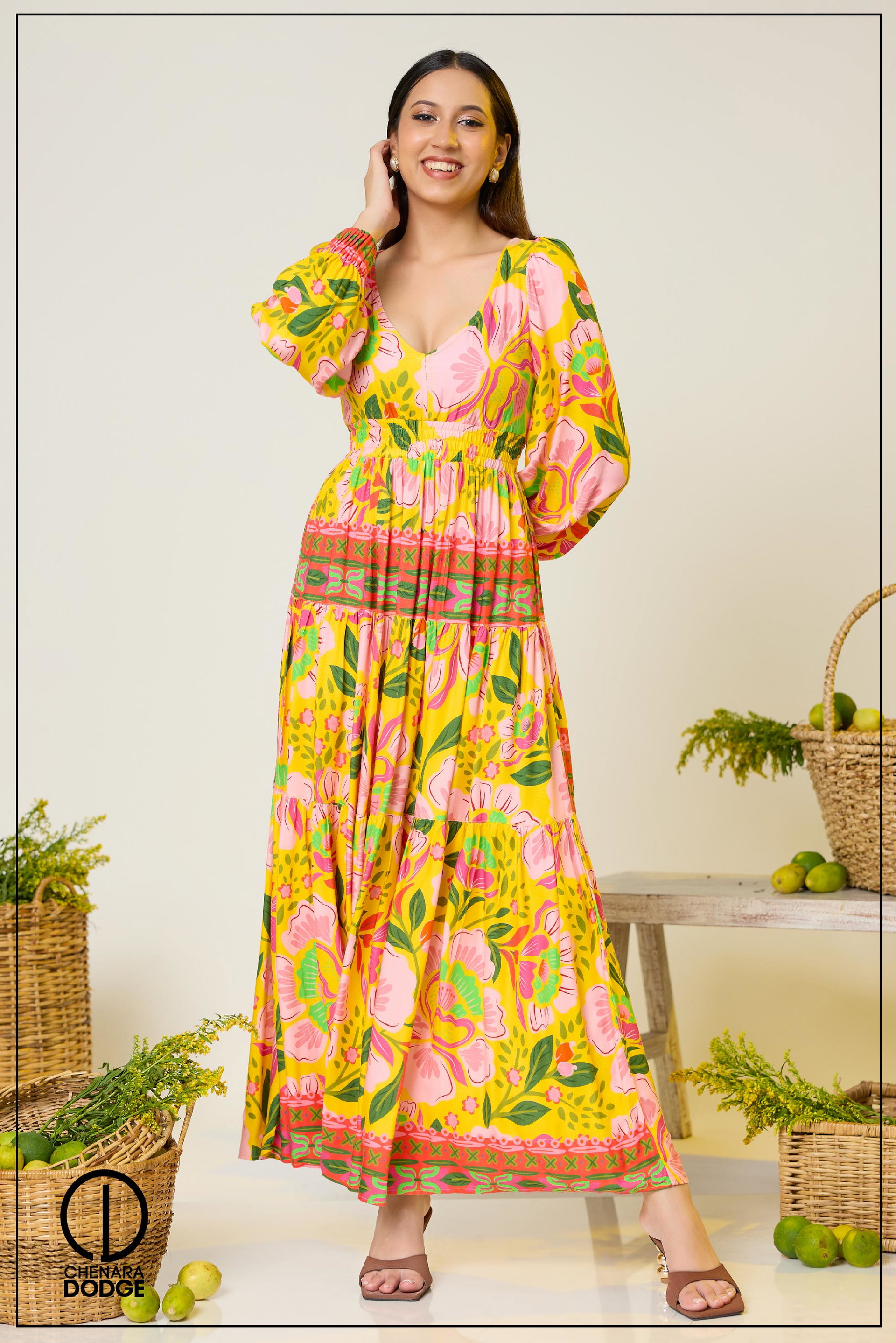 TARA V NECK MAXI DRESS