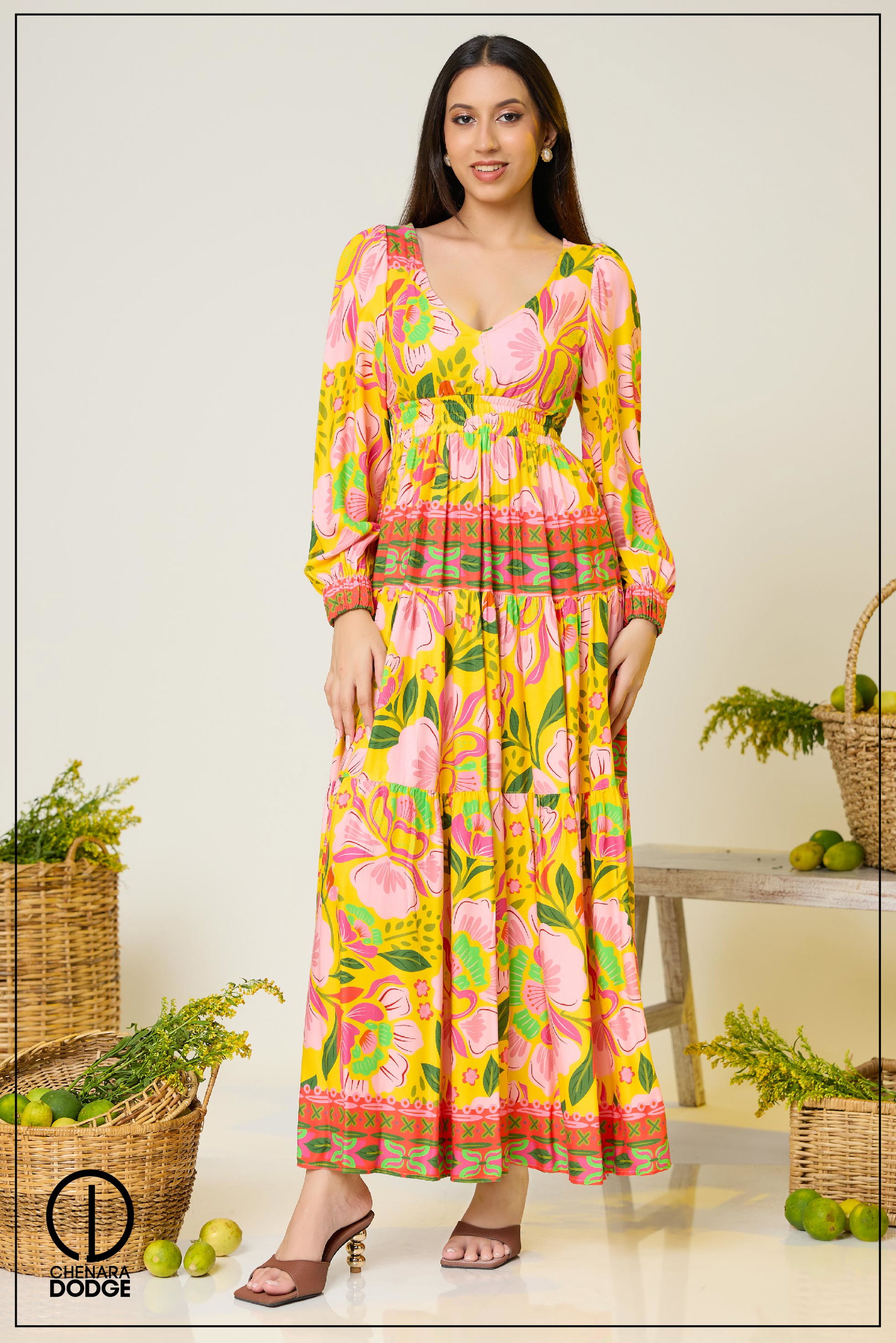 TARA V NECK MAXI DRESS