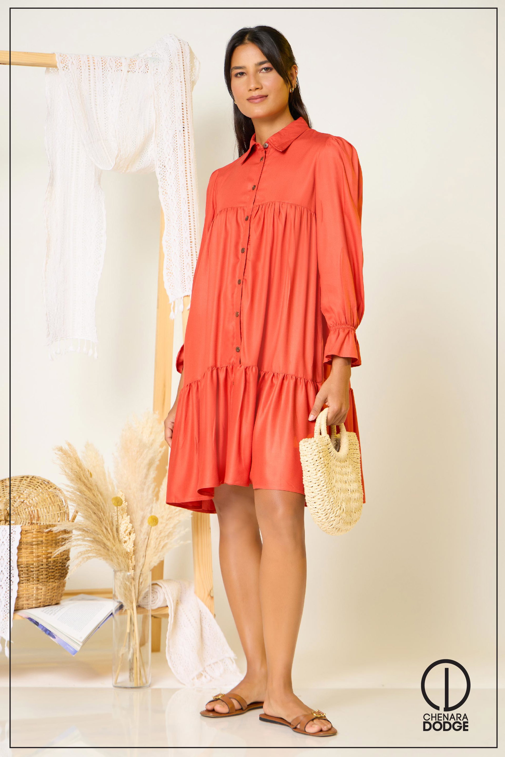 TIERED CASUAL MINI DRESS