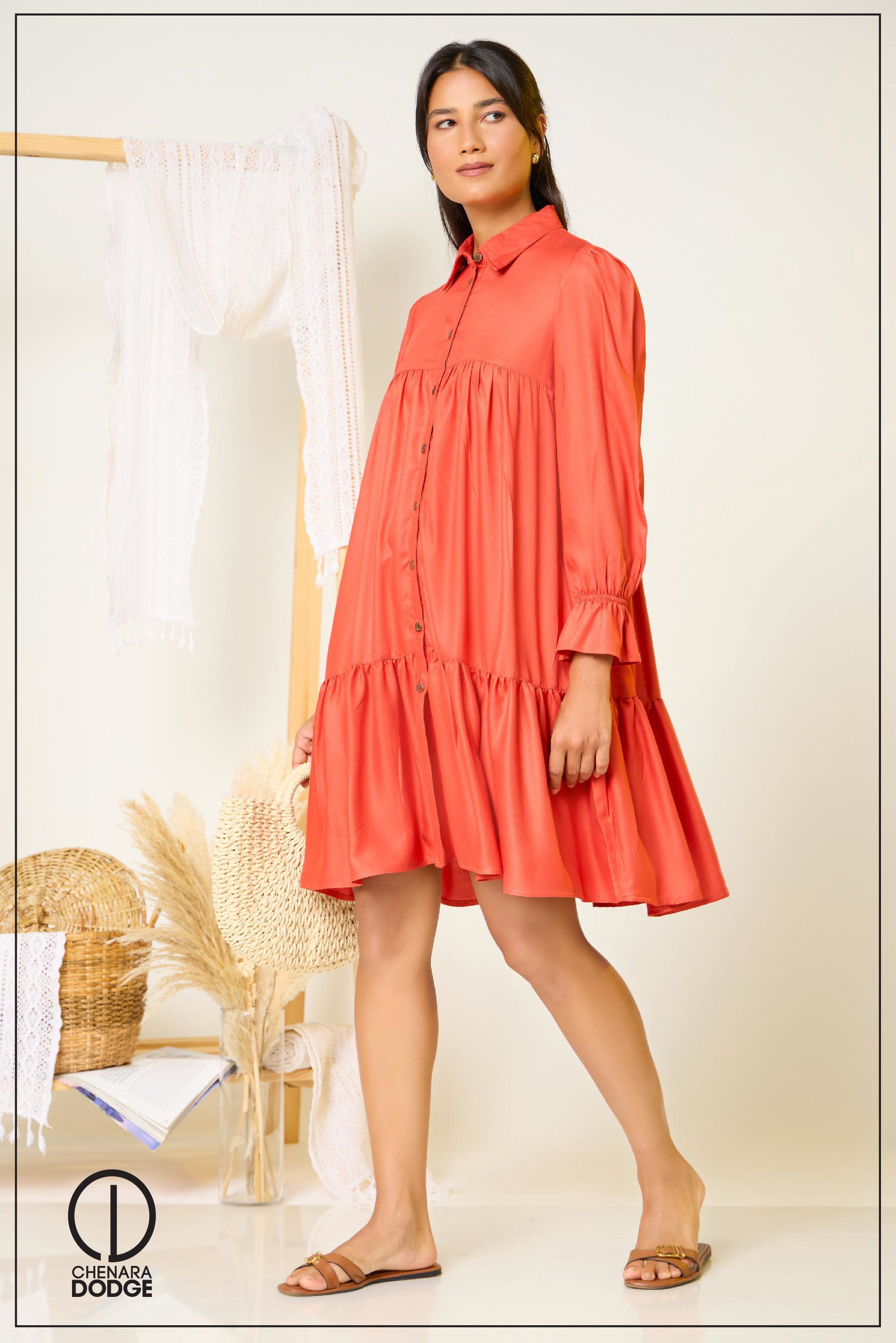 TIERED CASUAL MINI DRESS