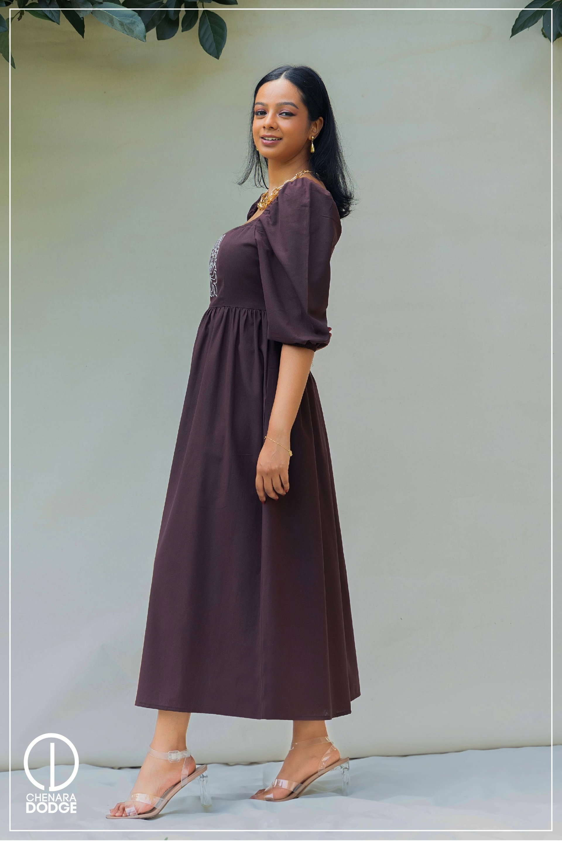 TIFFANY EMBROIDERED MIDI DRESS