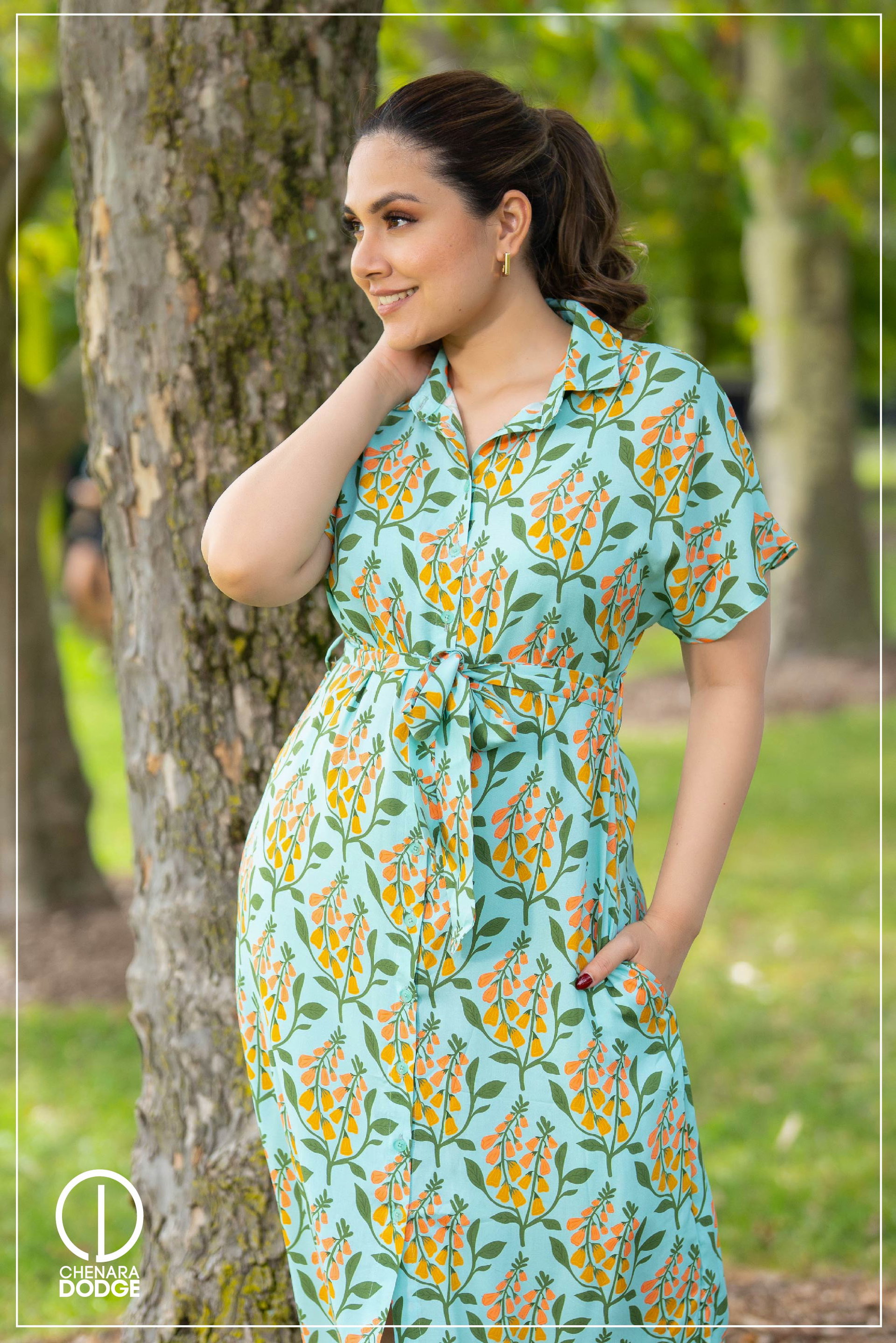 YARA TIE UP MIDI DRESS