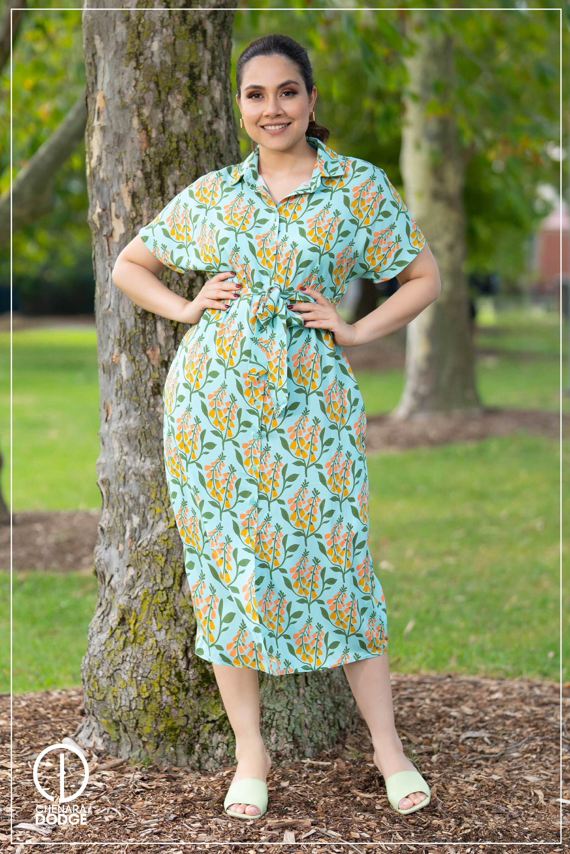 YARA TIE UP MIDI DRESS