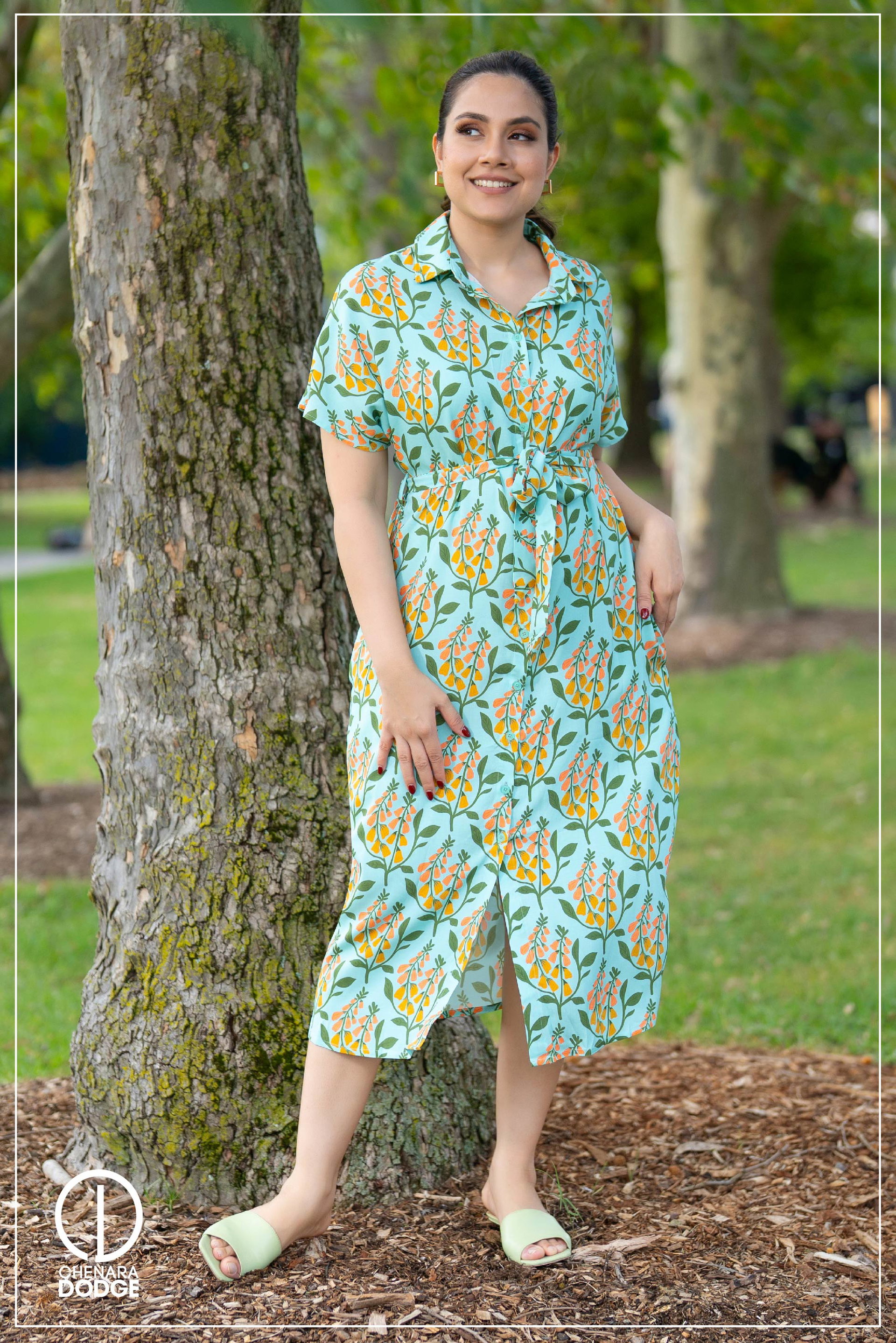 YARA TIE UP MIDI DRESS