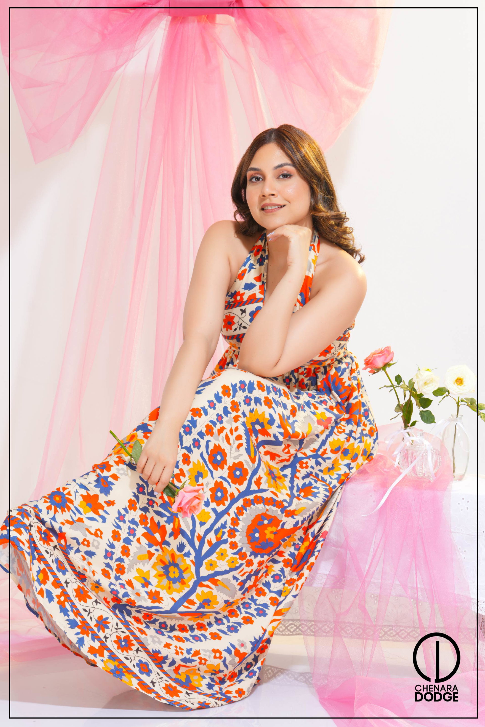 ZOE HALTER NECK MAXI DRESS