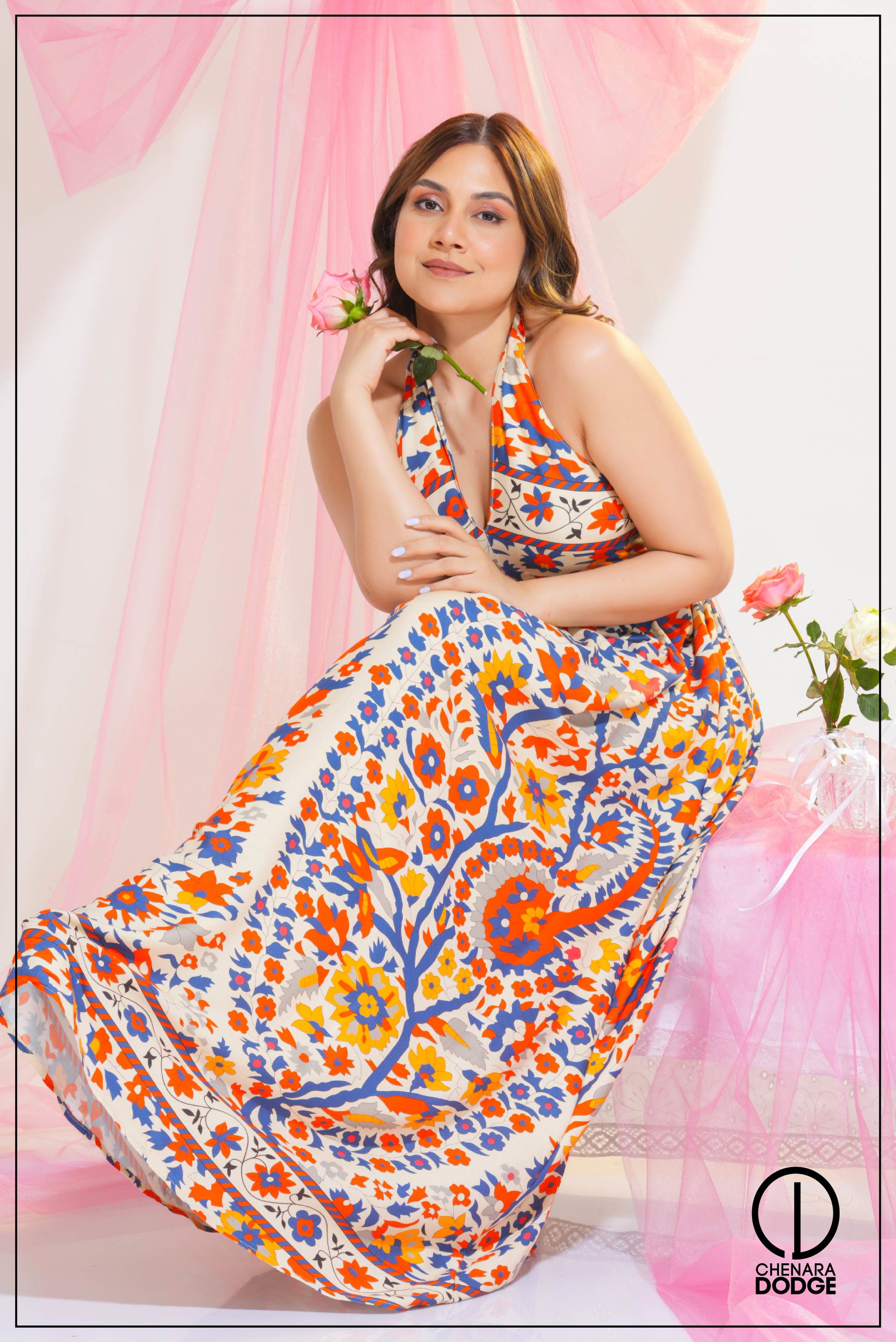 ZOE HALTER NECK MAXI DRESS