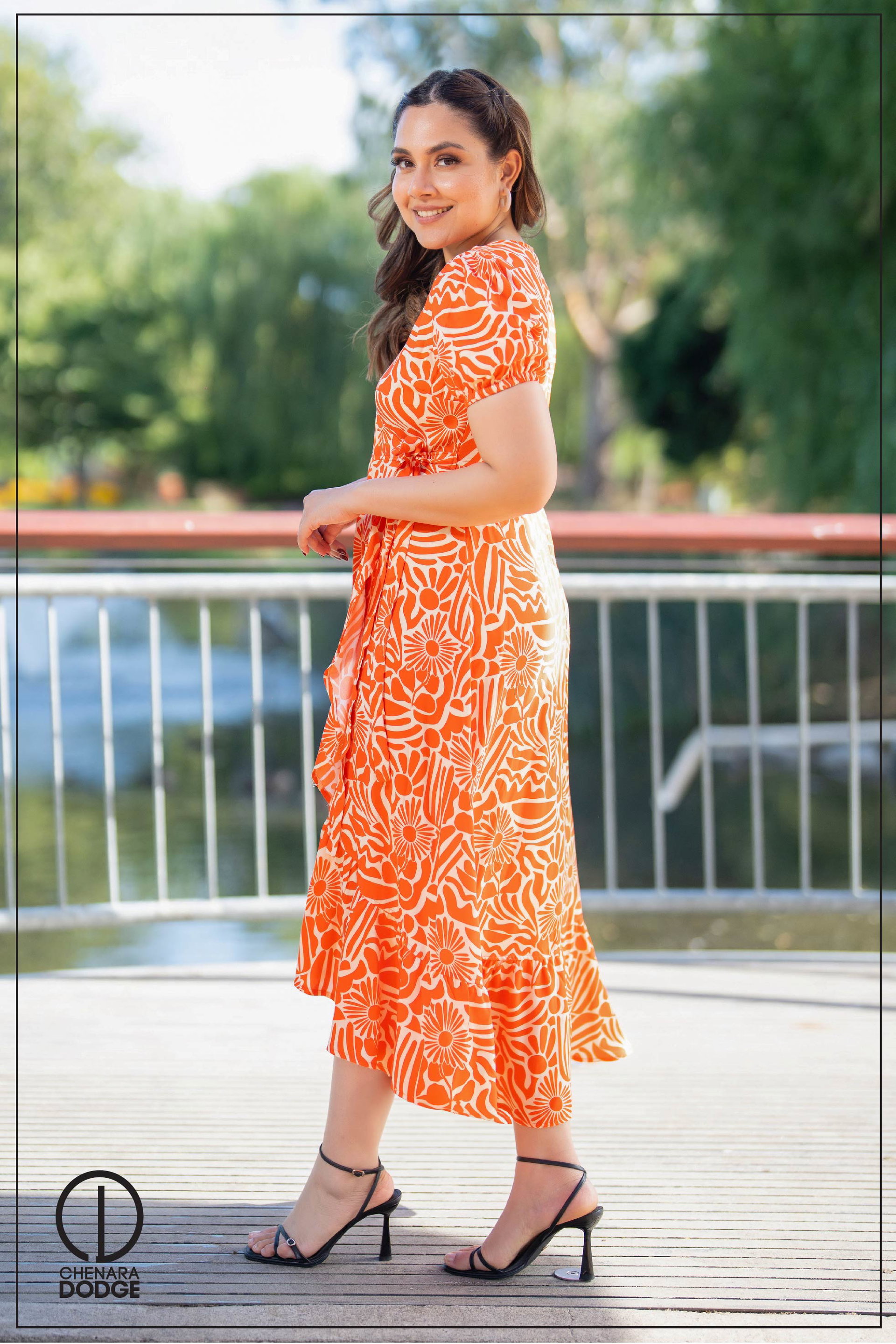 ZOYA FRILL DETAIL MIDI DRESS