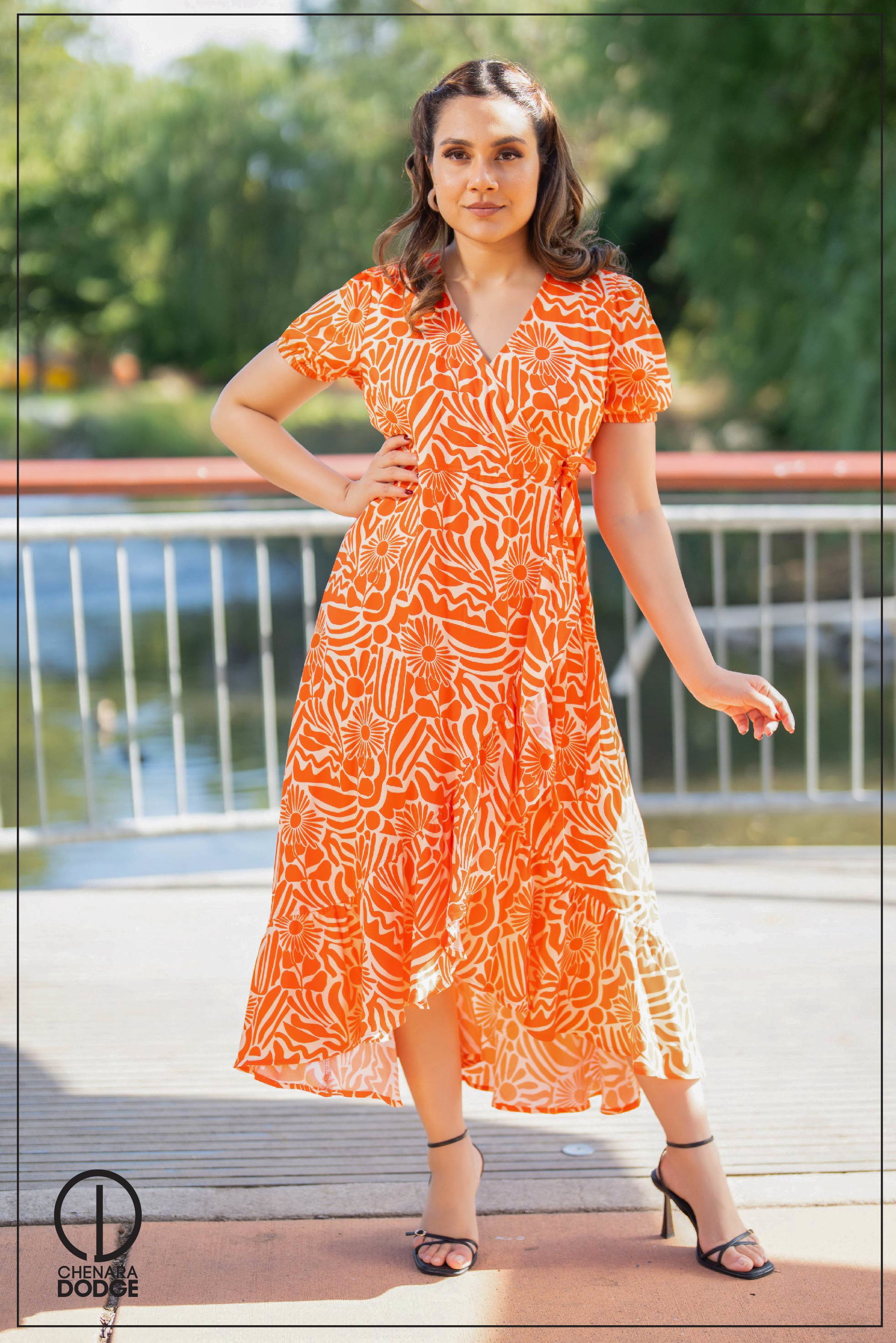 ZOYA FRILL DETAIL MIDI DRESS
