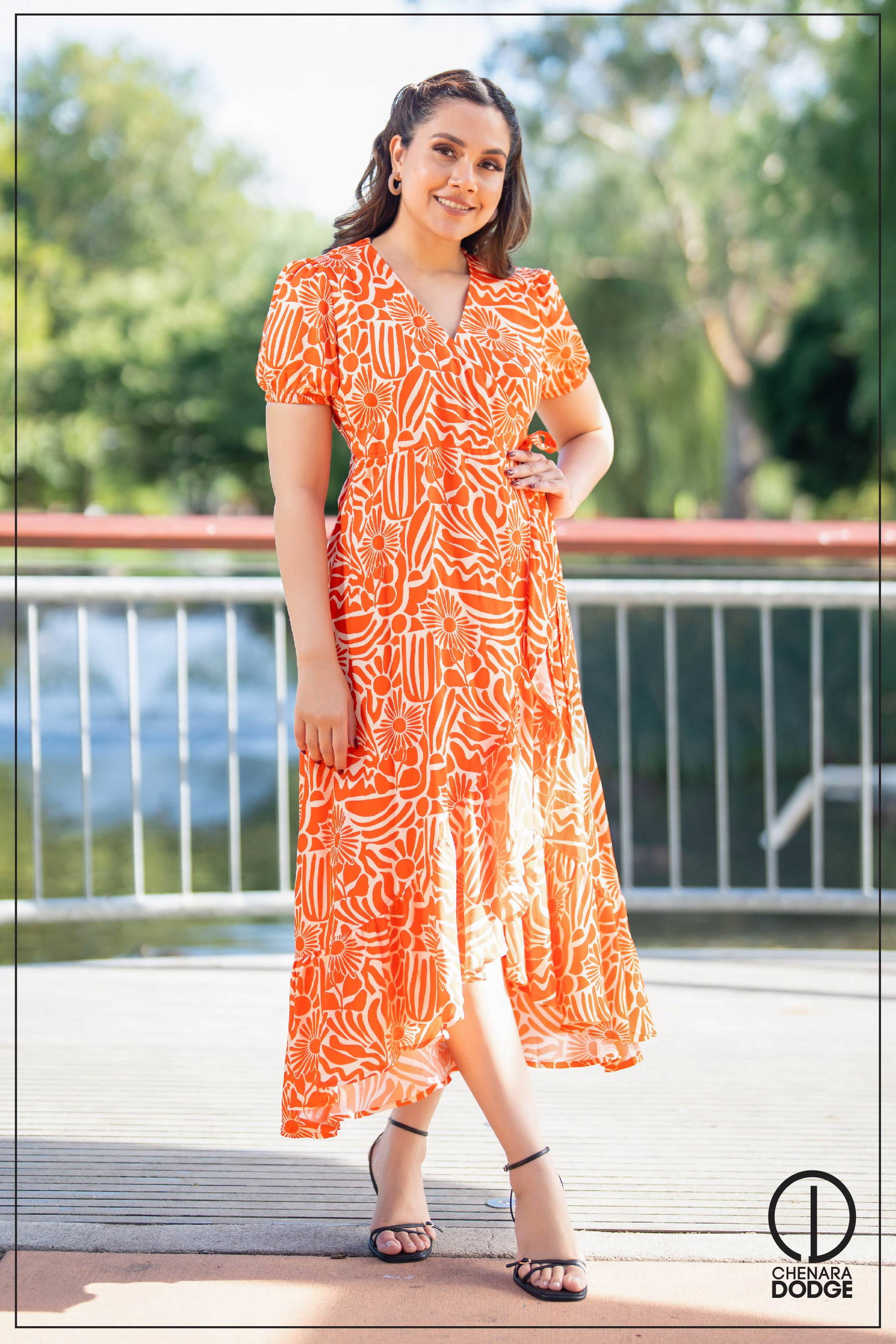 ZOYA FRILL DETAIL MIDI DRESS