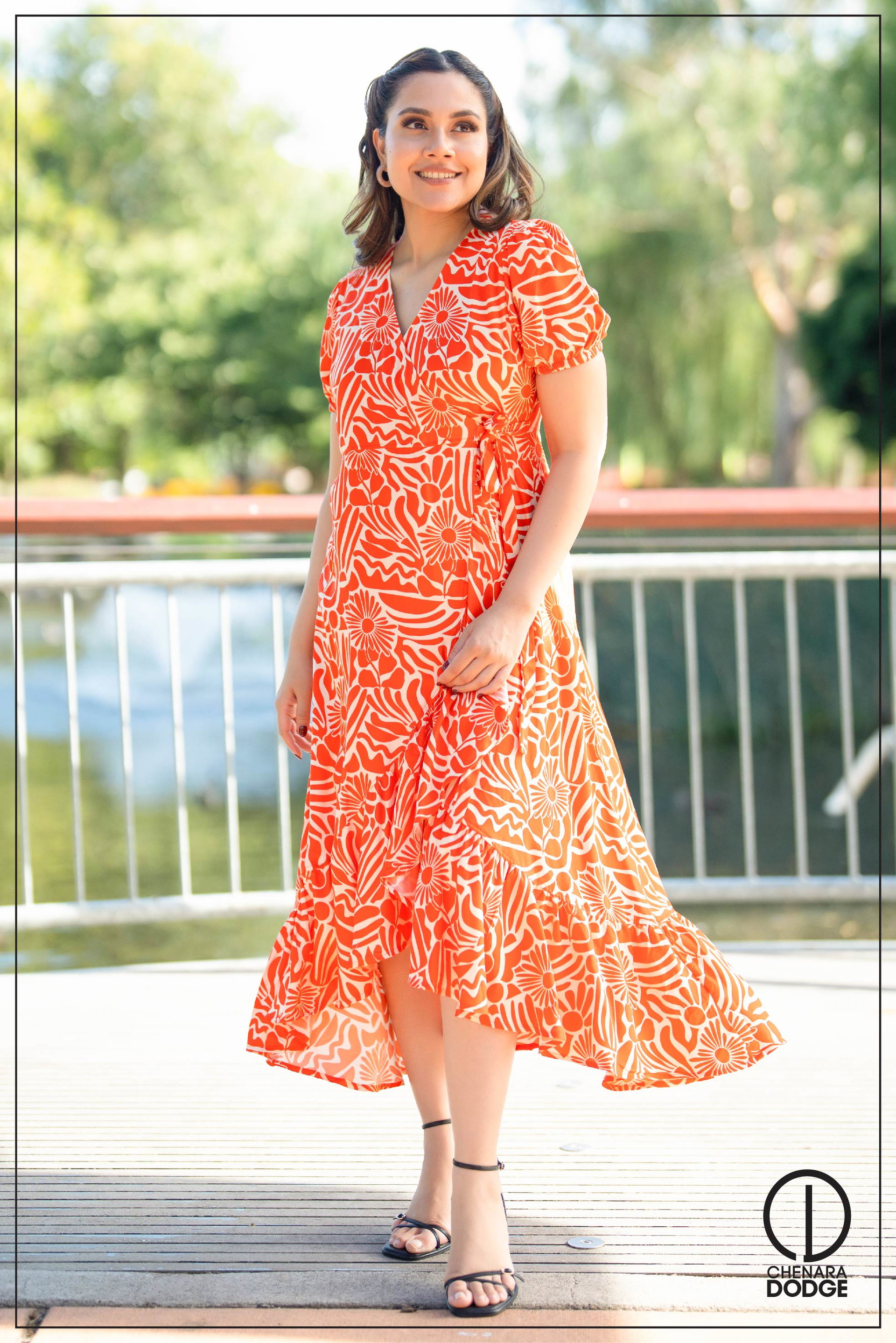 ZOYA FRILL DETAIL MIDI DRESS