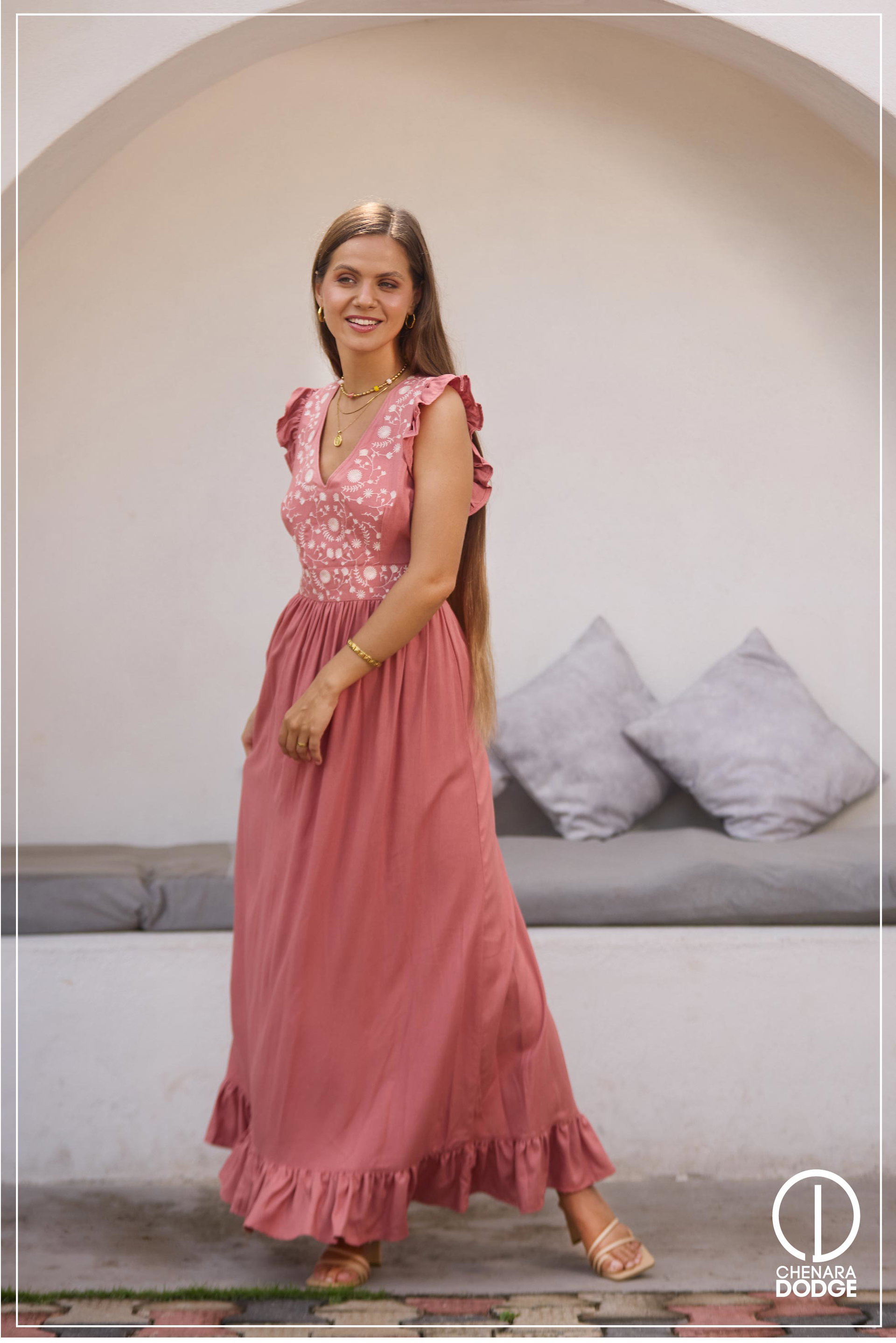 ADDISON V NECK MAXI DRESS