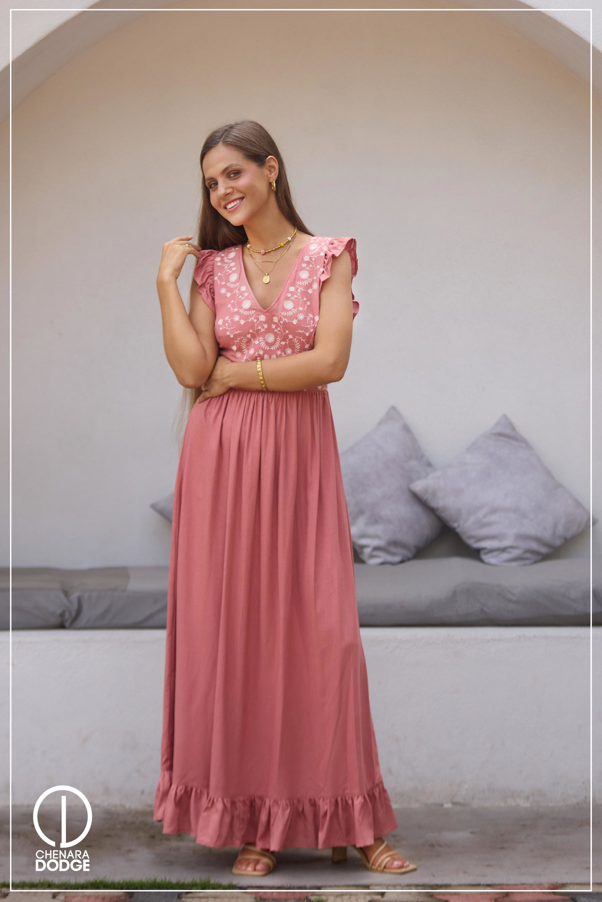 ADDISON V NECK MAXI DRESS