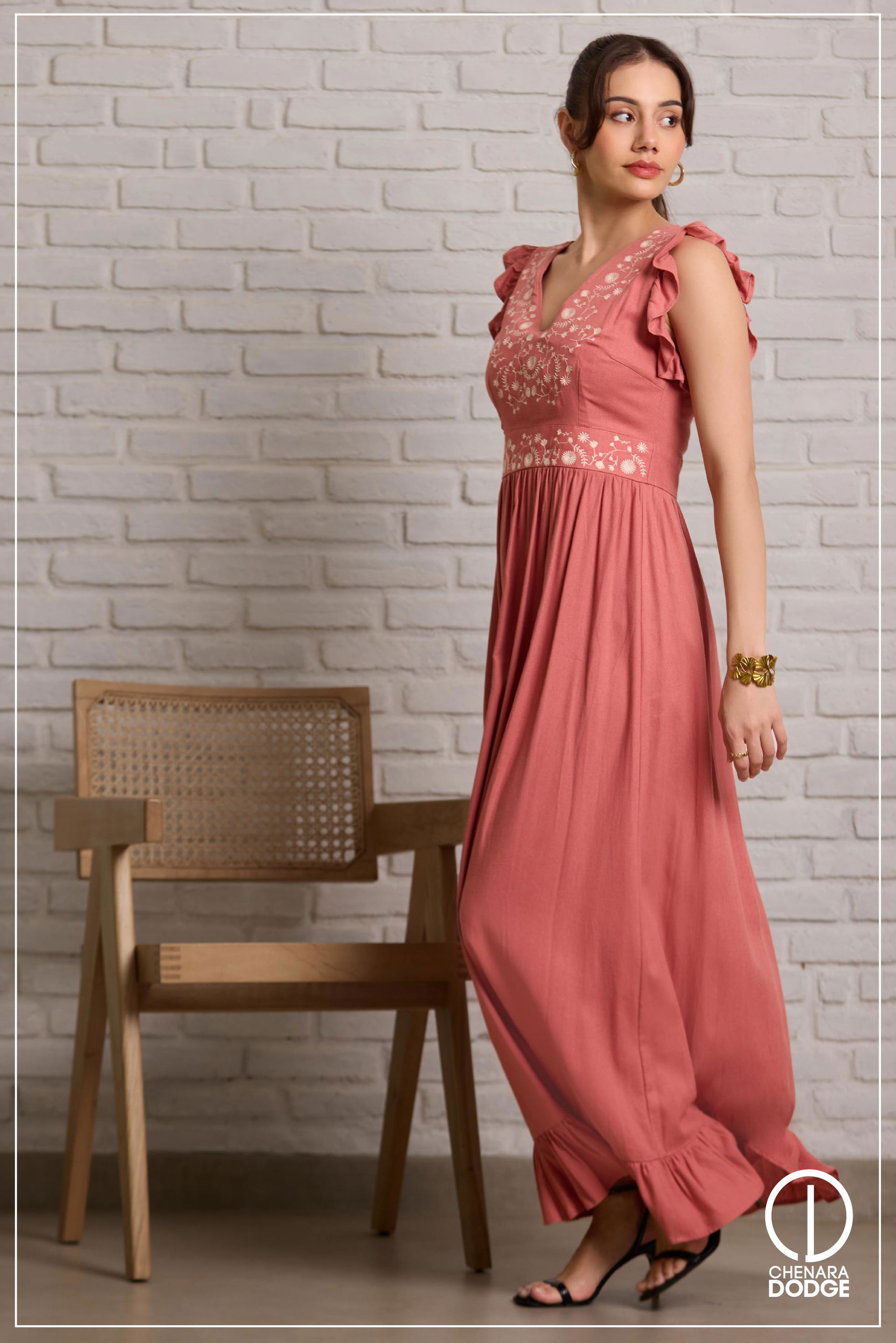 ADDISON V NECK MAXI DRESS
