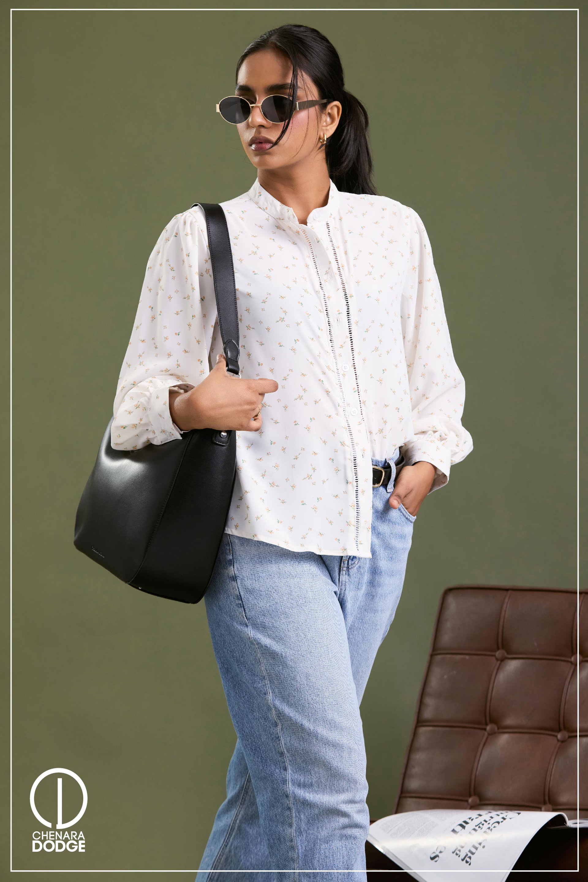 ADDY LACE DETAILED BUTTON DOWN SHIRT