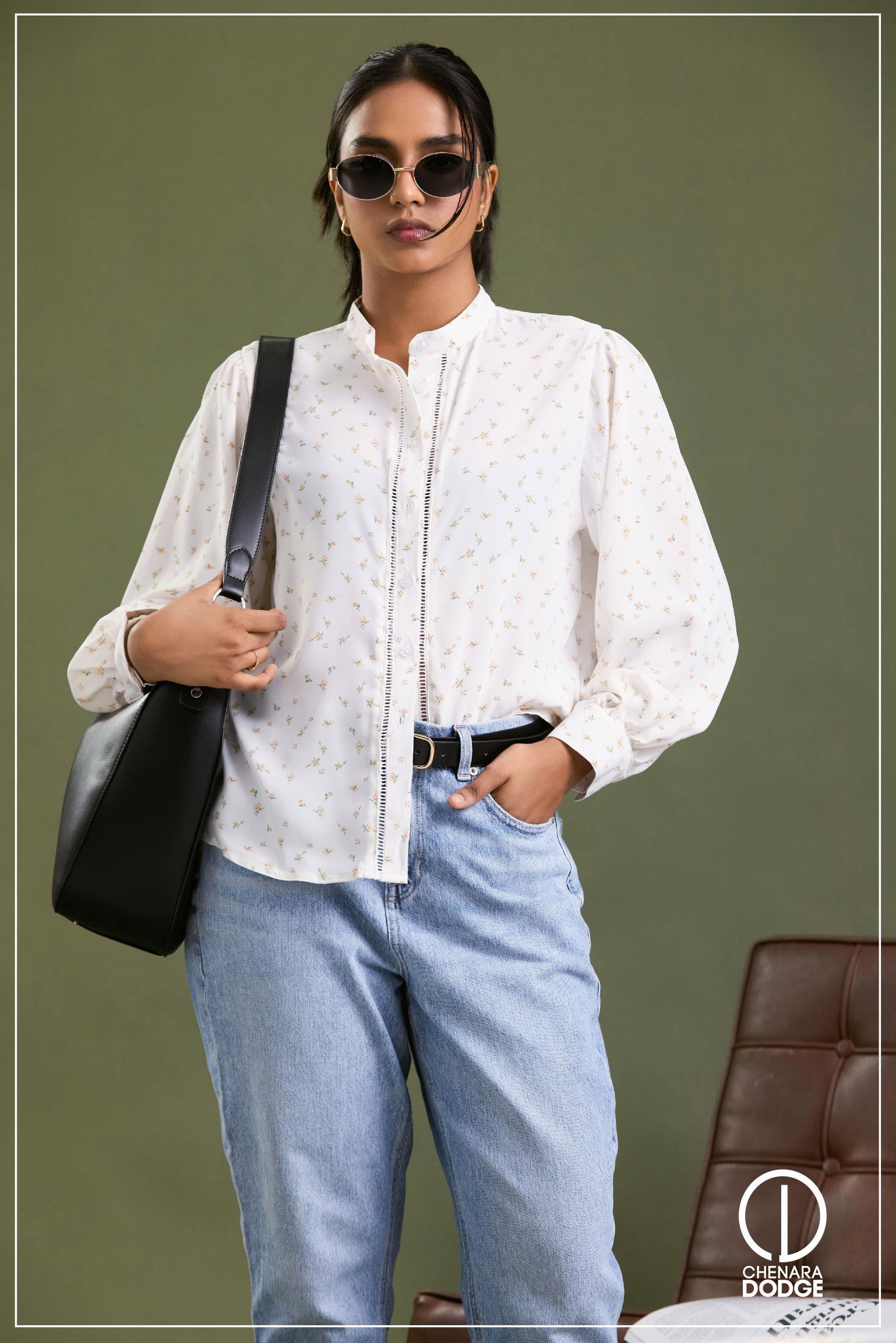 ADDY LACE DETAILED BUTTON DOWN SHIRT