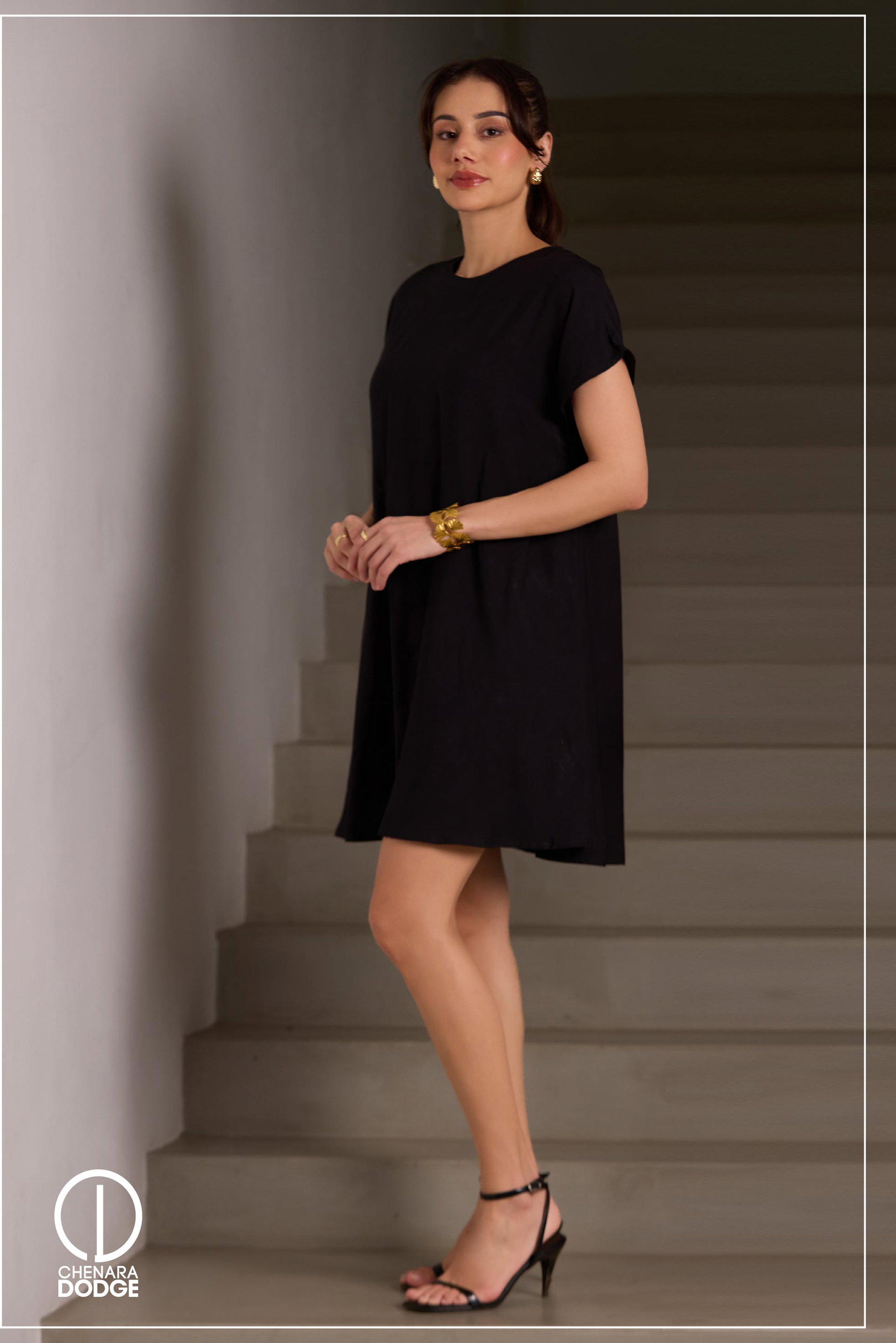 ALIAYA ROUND NECK MINI DRESS