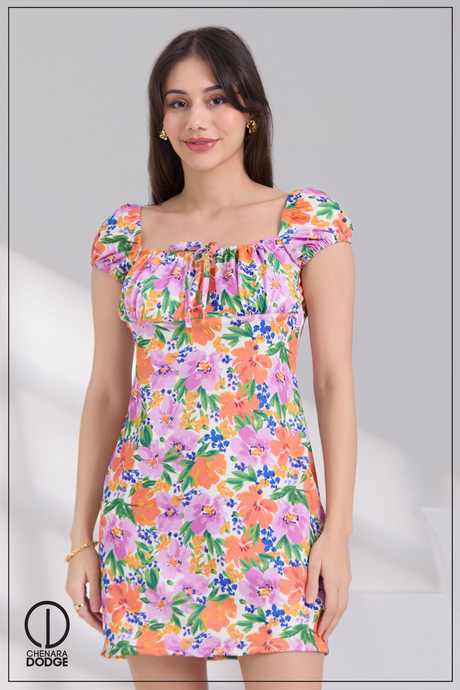ALIYA SQUARE NECK MINI DRESS