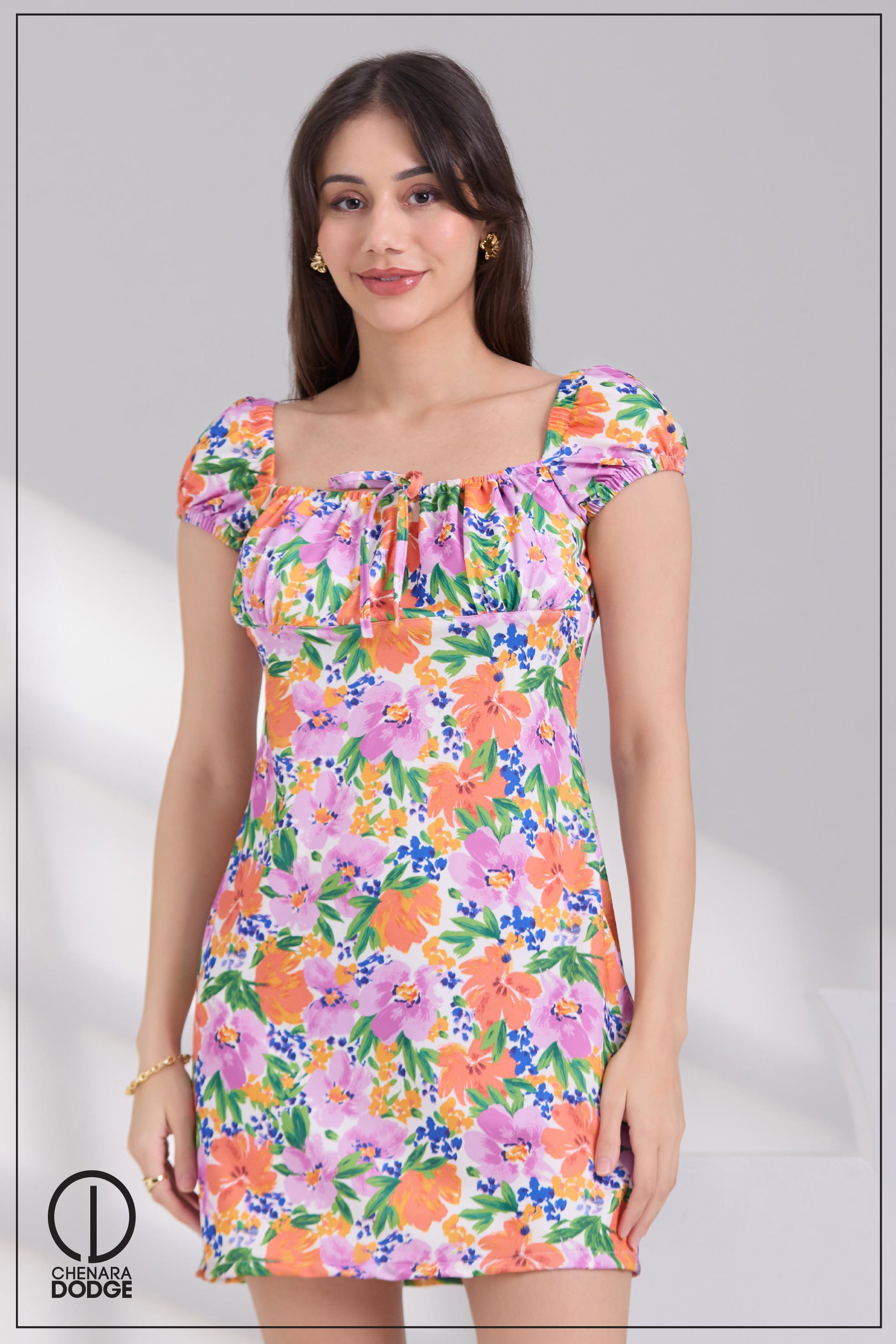 ALIYA SQUARE NECK MINI DRESS