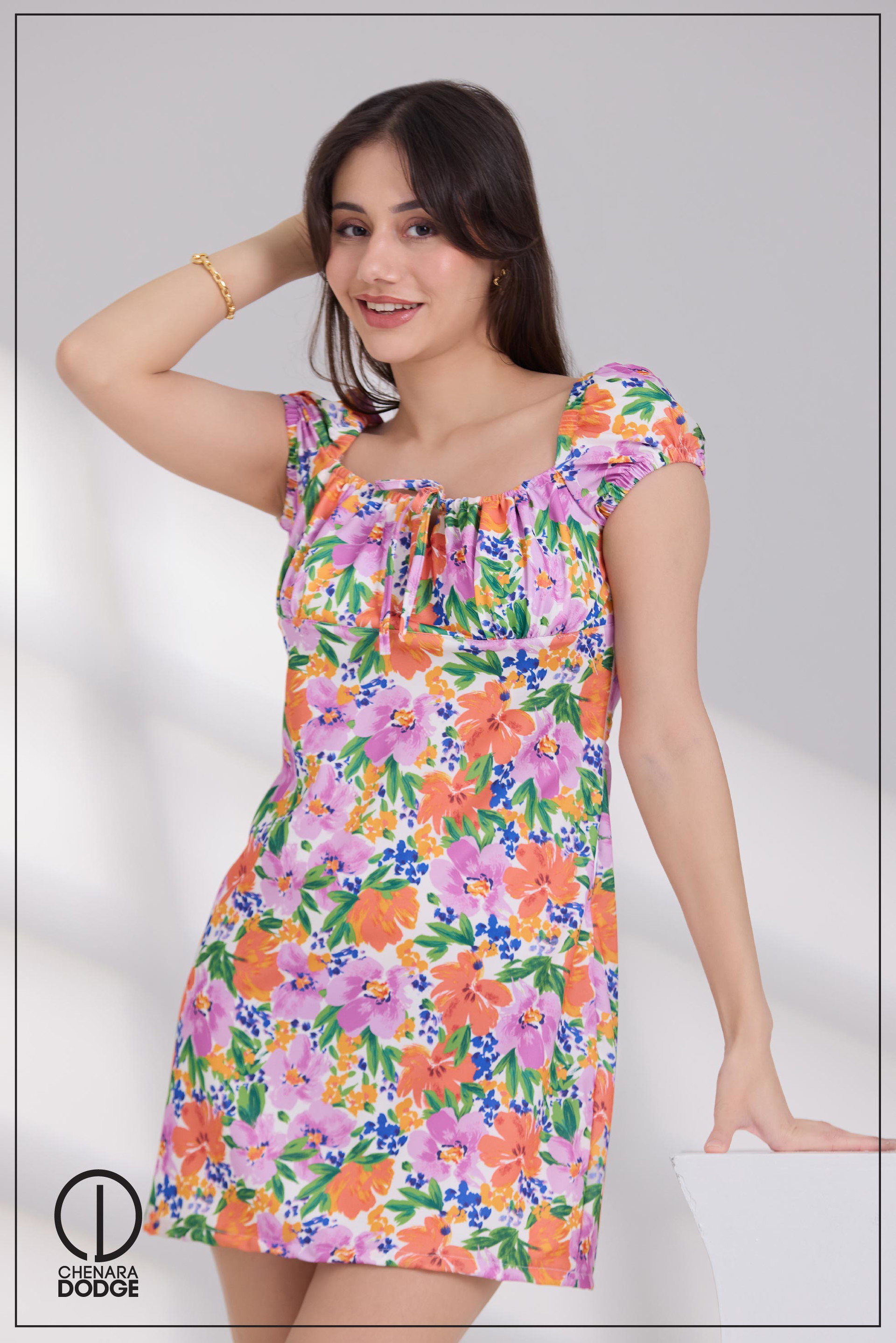 ALIYA SQUARE NECK MINI DRESS