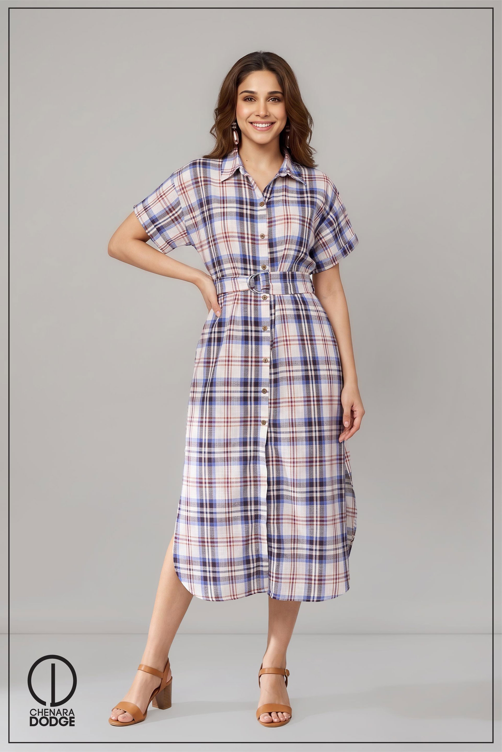  AMALA BELTED  MIDI DRESS
