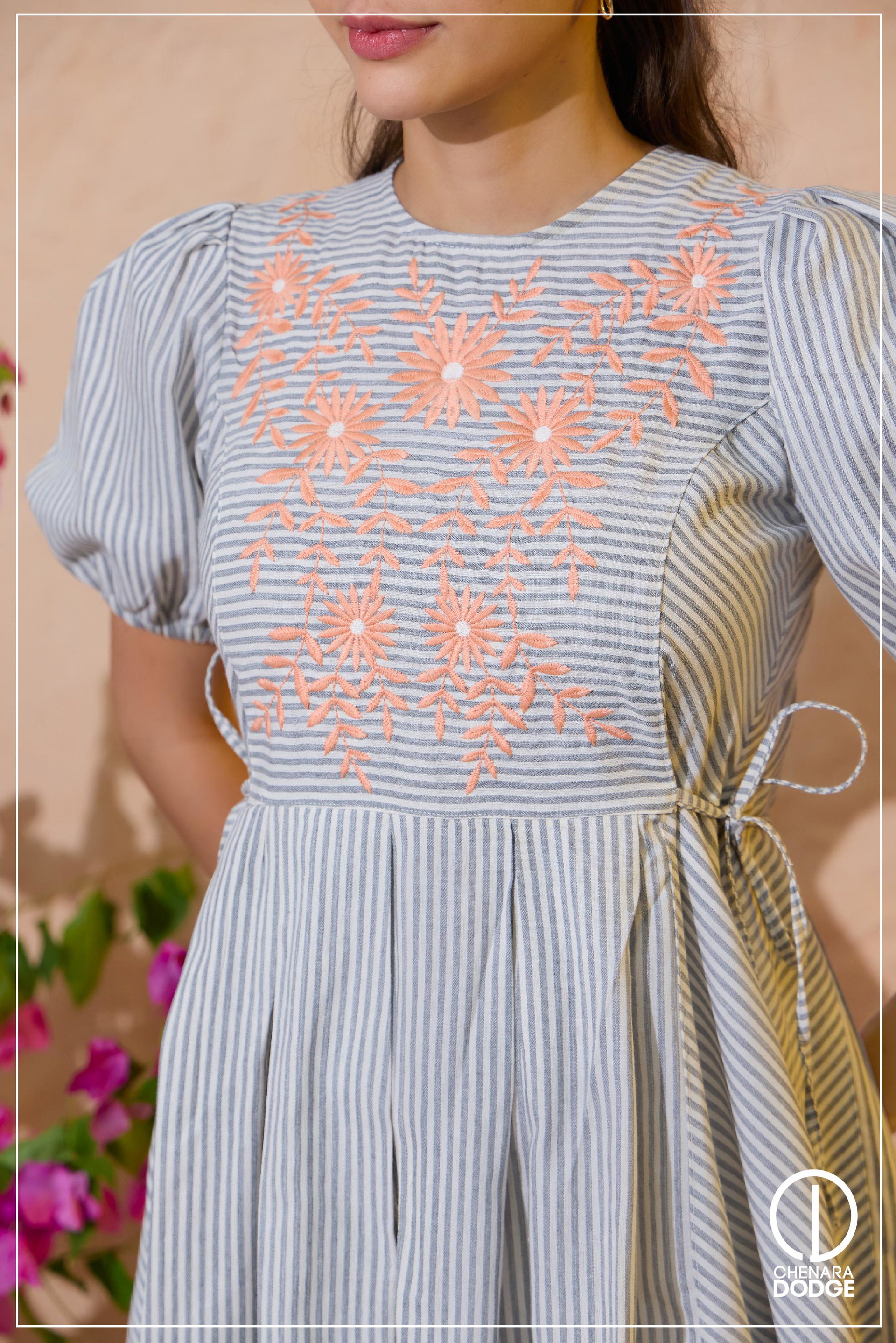 AMAYA EMB MIDI DRESS