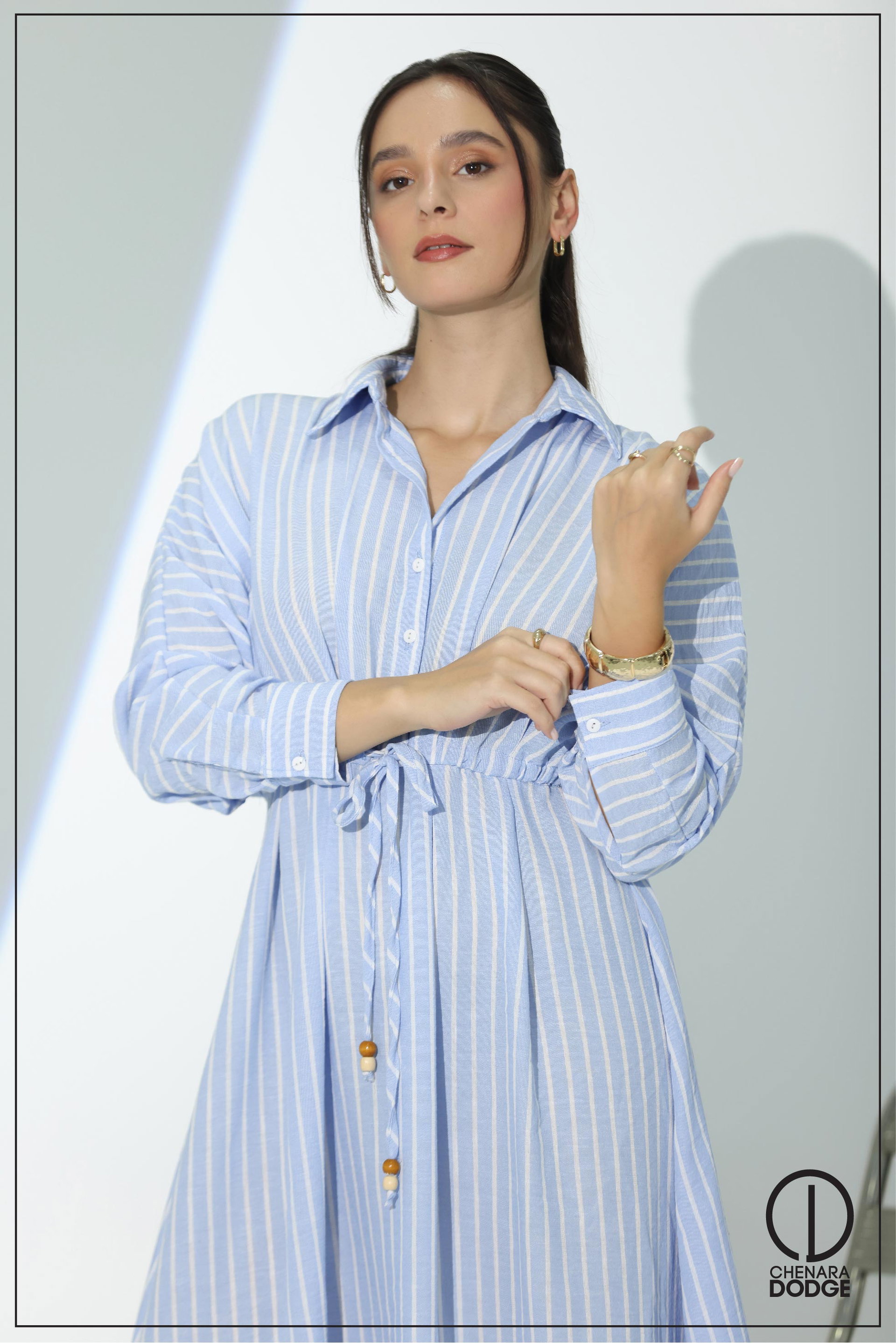 AMBER COLLAR MIDI DRESS