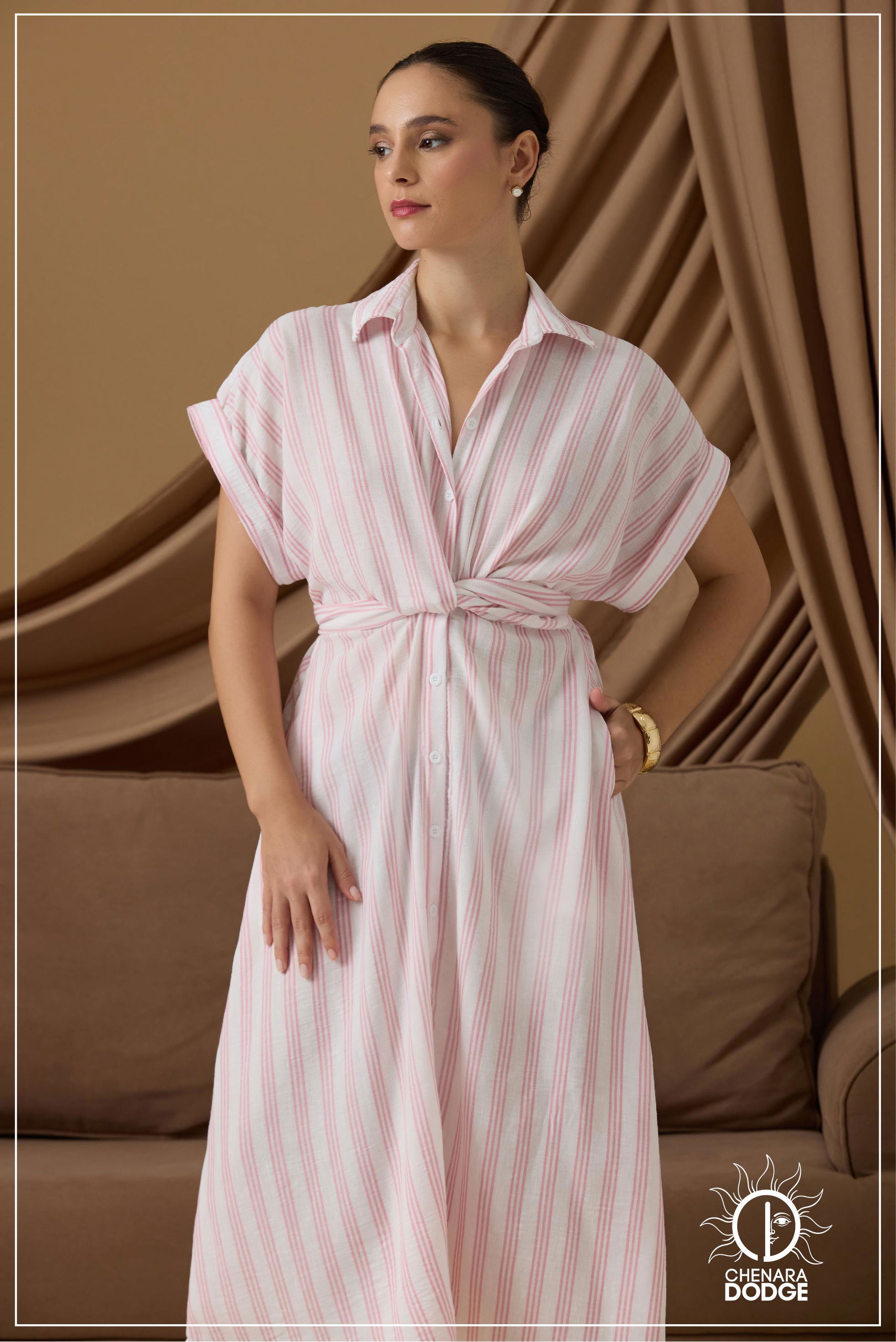 AMELIA TWISTED MIDI DRESS