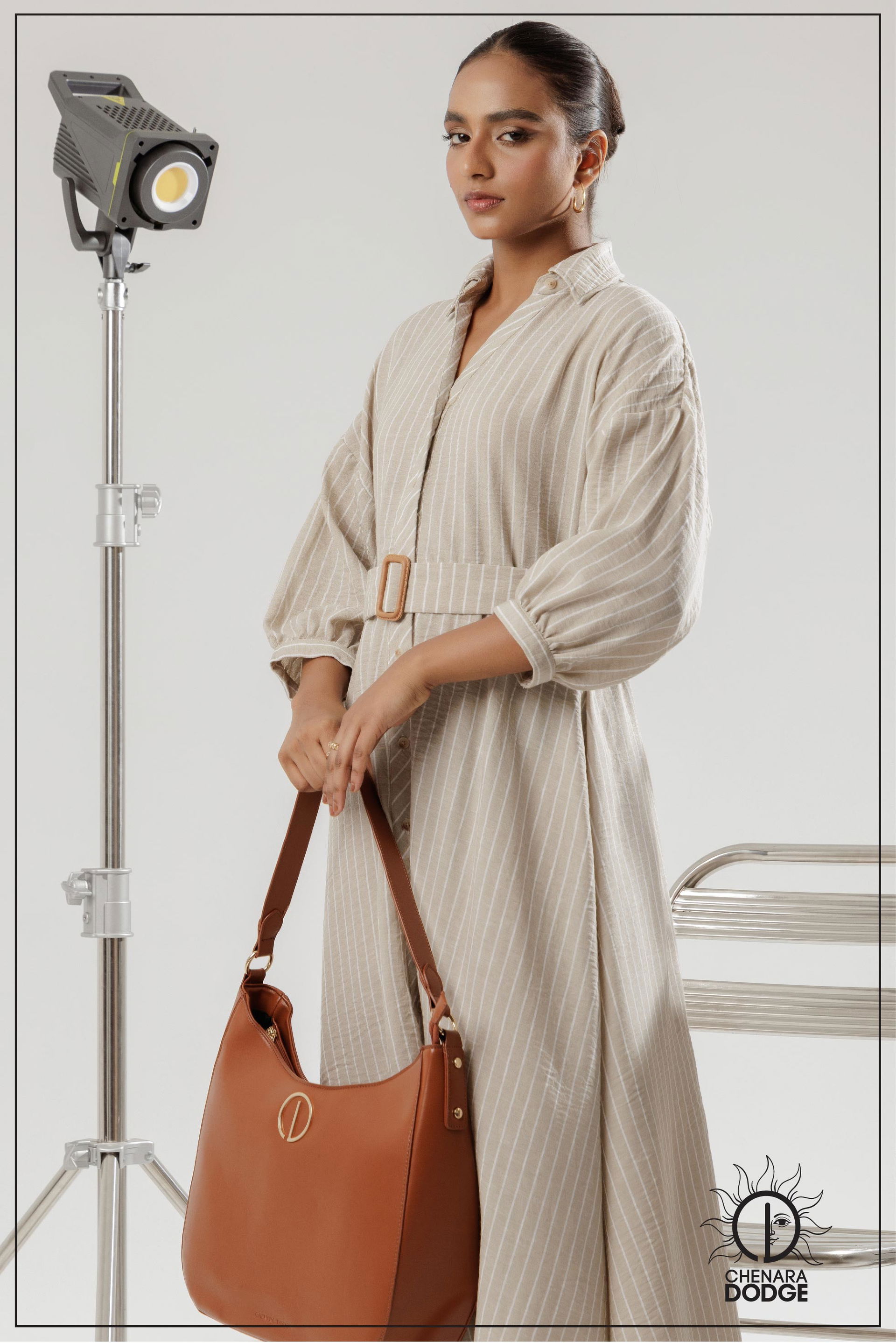 ANDREA BUCKLE DETAIL MIDI DRESS