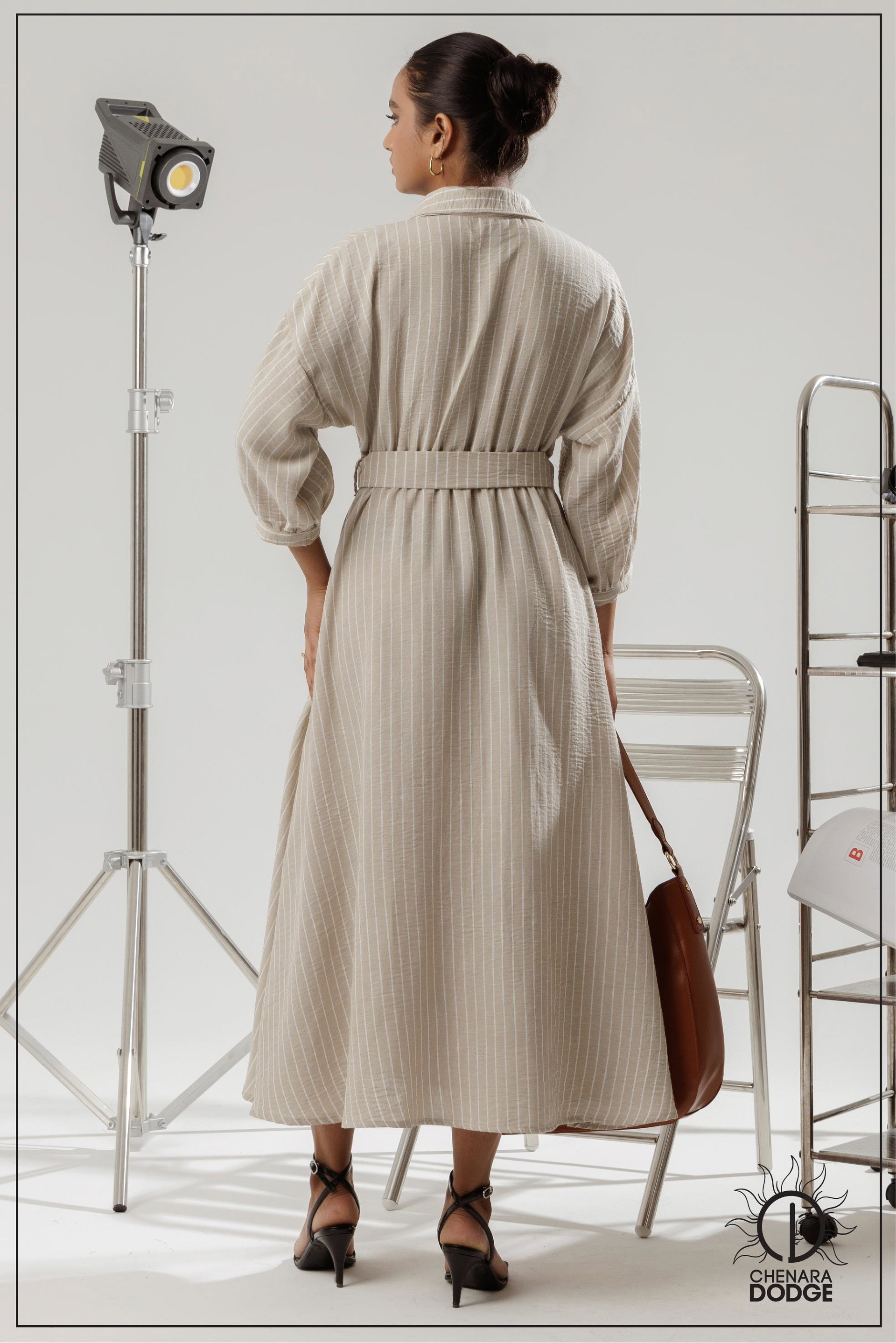 ANDREA BUCKLE DETAIL MIDI DRESS