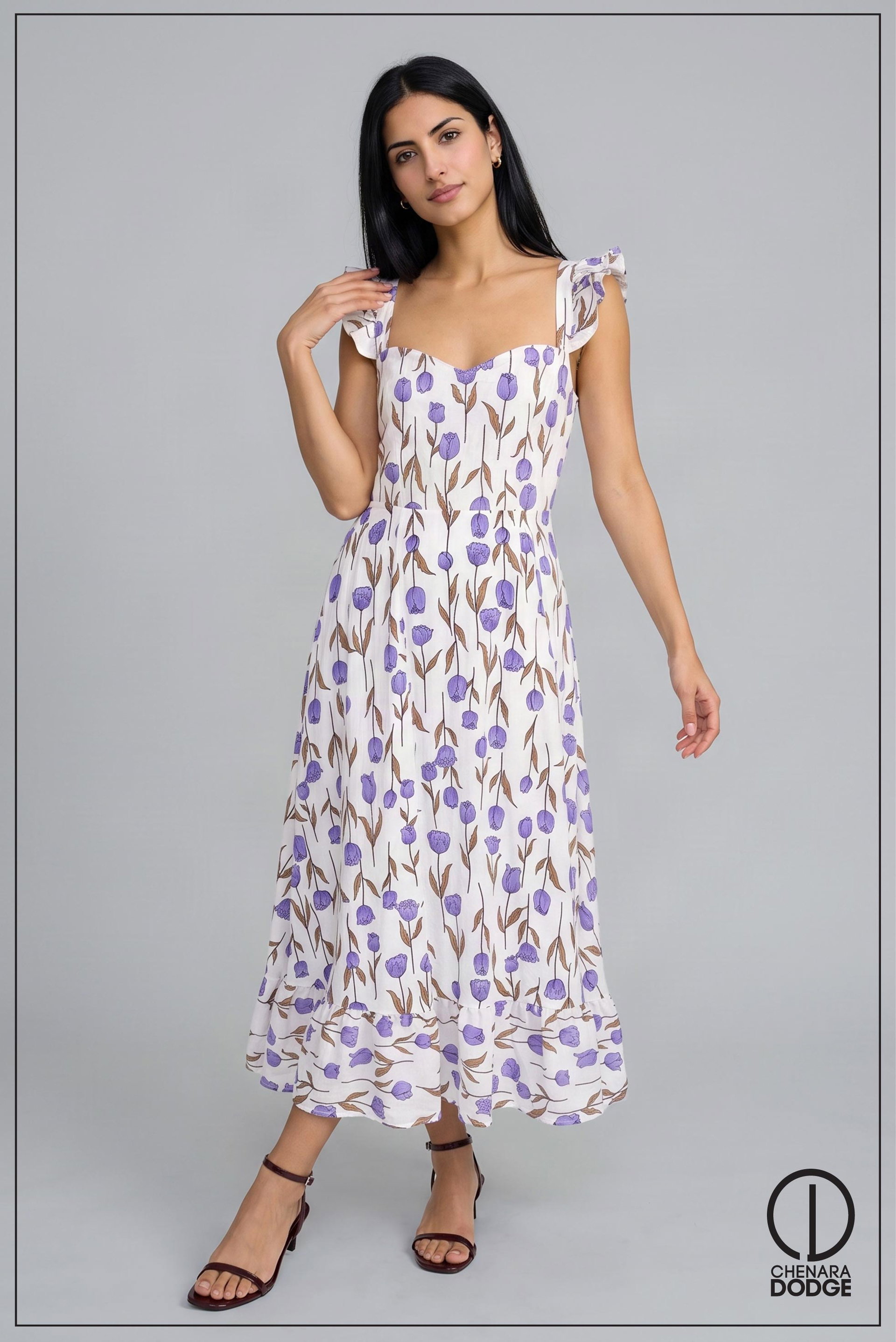 ANLANI SWEETHEART NECK MAXI DRESS