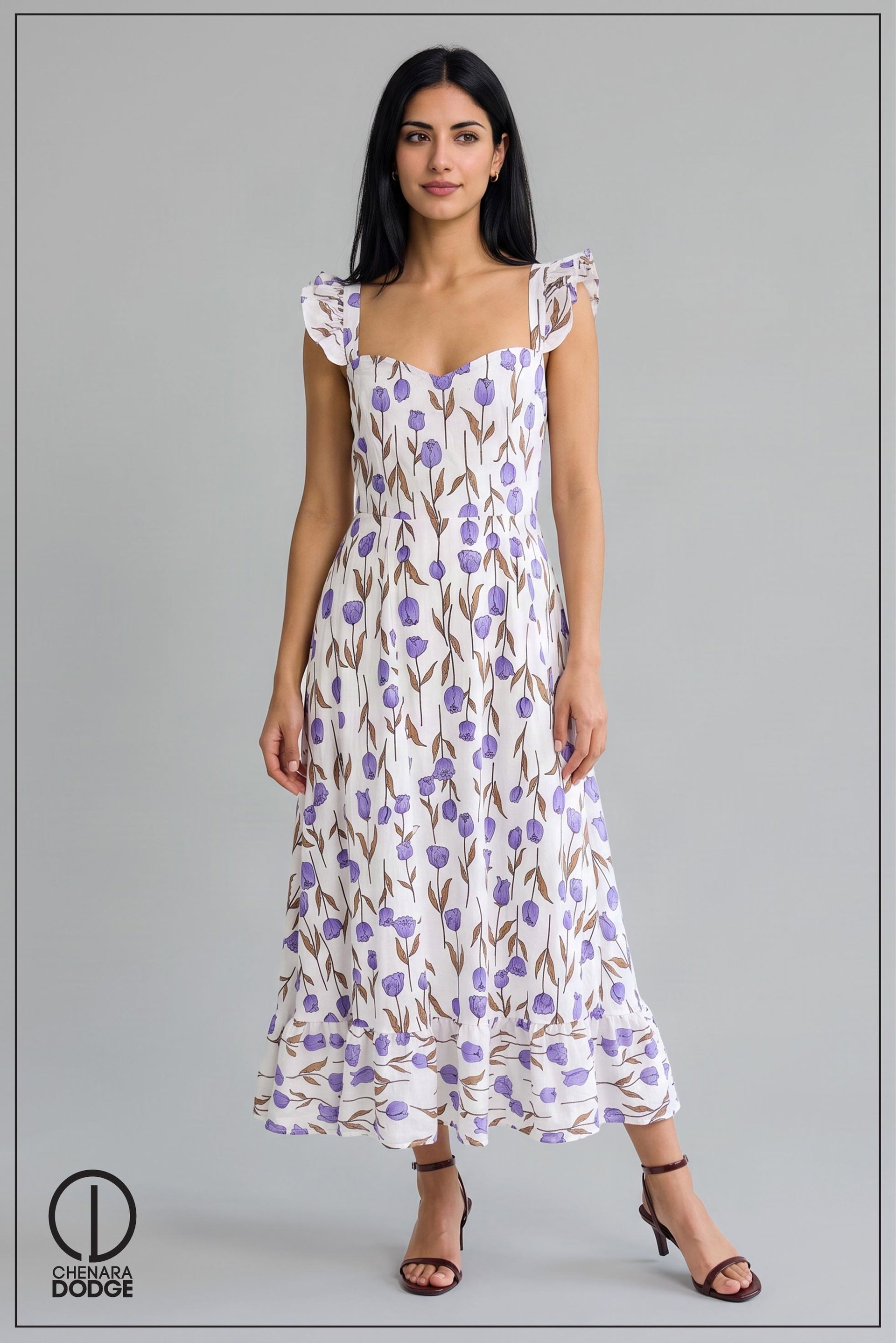 ANLANI SWEETHEART NECK MAXI DRESS